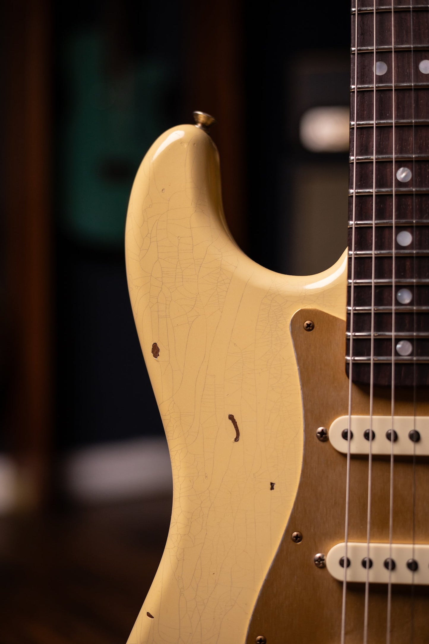 Used 2023 Fender Custom Shop Limited Edition Roasted "Big Head" Stratocaster® Relic® Electric Guitar - Aged Vintage White