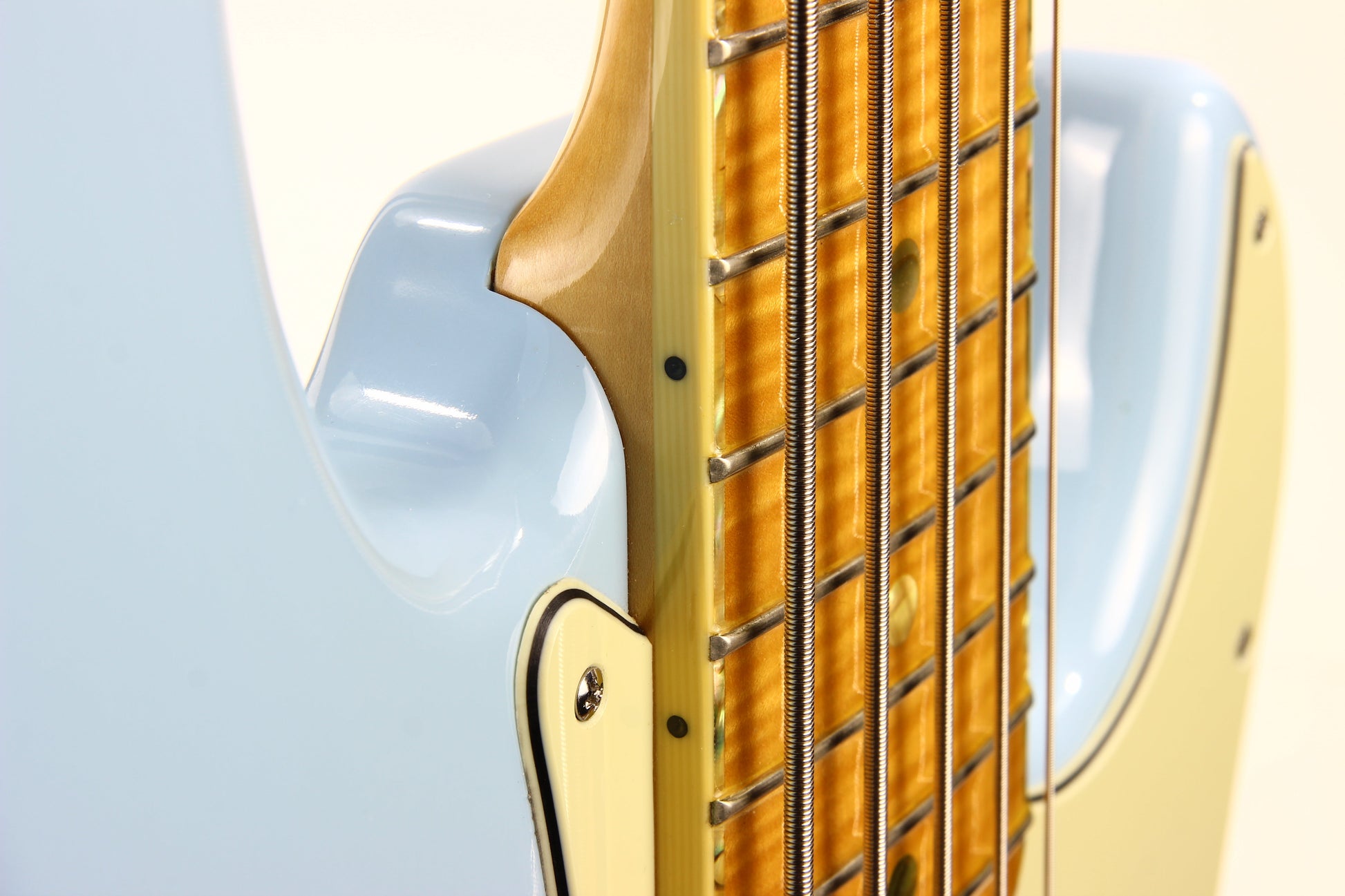 2005 Celinder J Bass Update 5 String Daphne Blue Jazz - Matching Headstock, ABALONE INLAYS, 3 Pickups! NAMM!