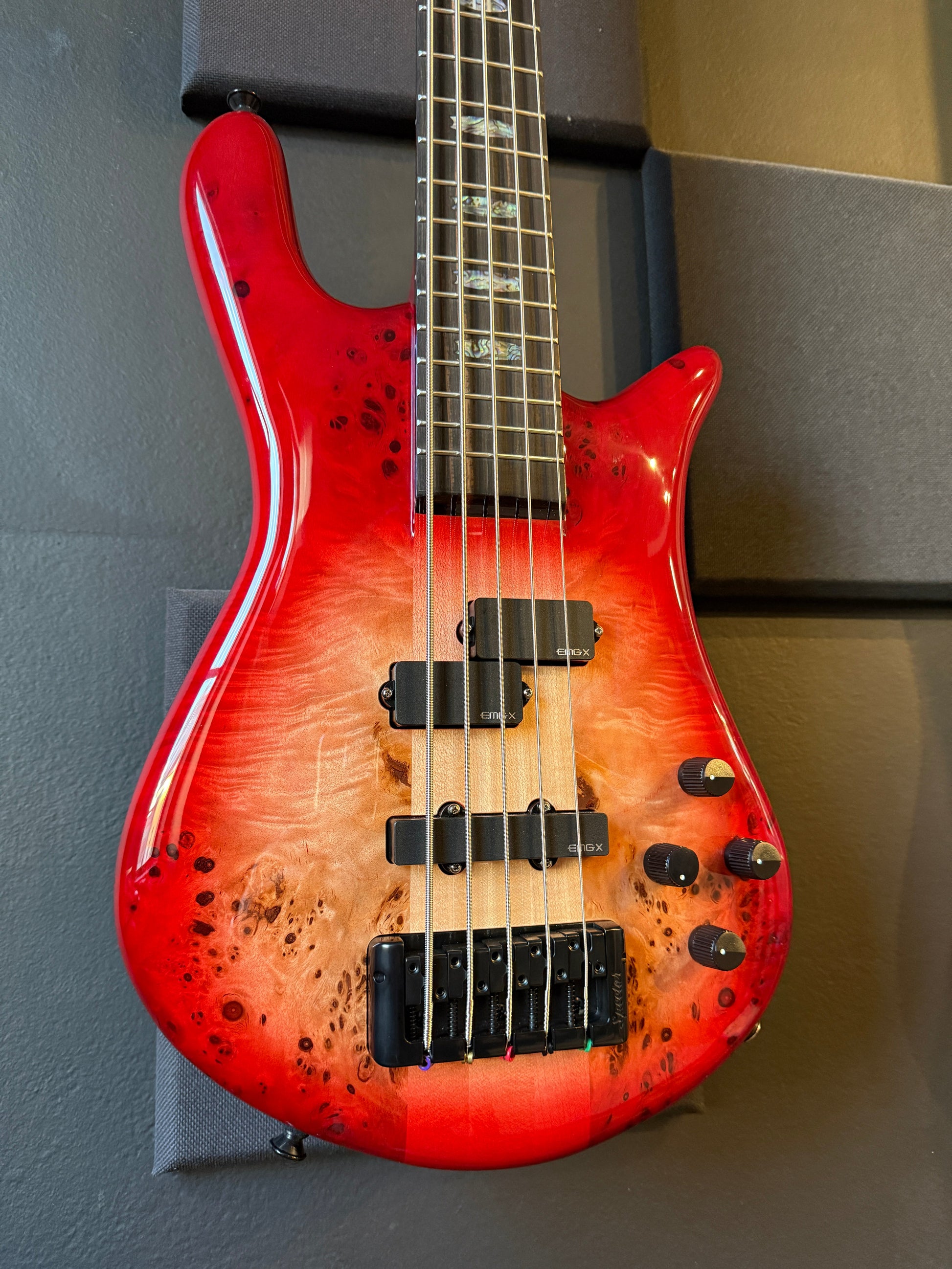 Spector Euro 5 CST Bass Guitar, Natural Red Burst Gloss