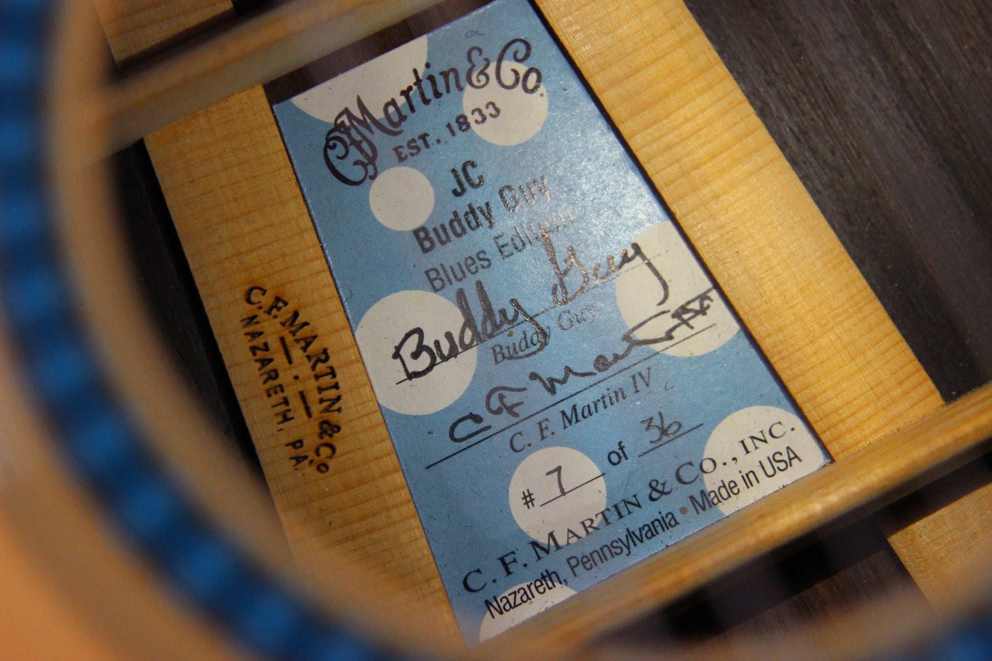 2006 Martin JC Buddy Guy Blues Edition Signature Jumbo Cutaway Model - Signed Label, Turquoise Inlays, Acoustic-Electric