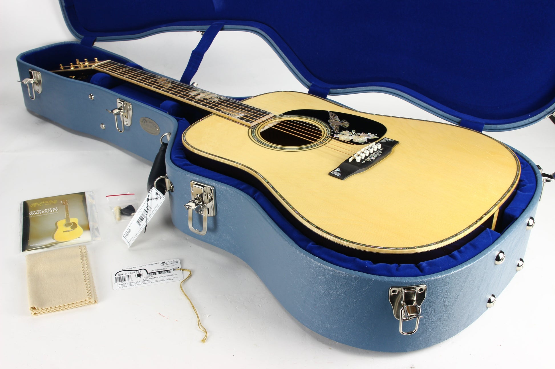 MINT Martin D-42 Purple Martin Flamed Myrtle Limited Edition - Dreadnought, Purple Sunburst