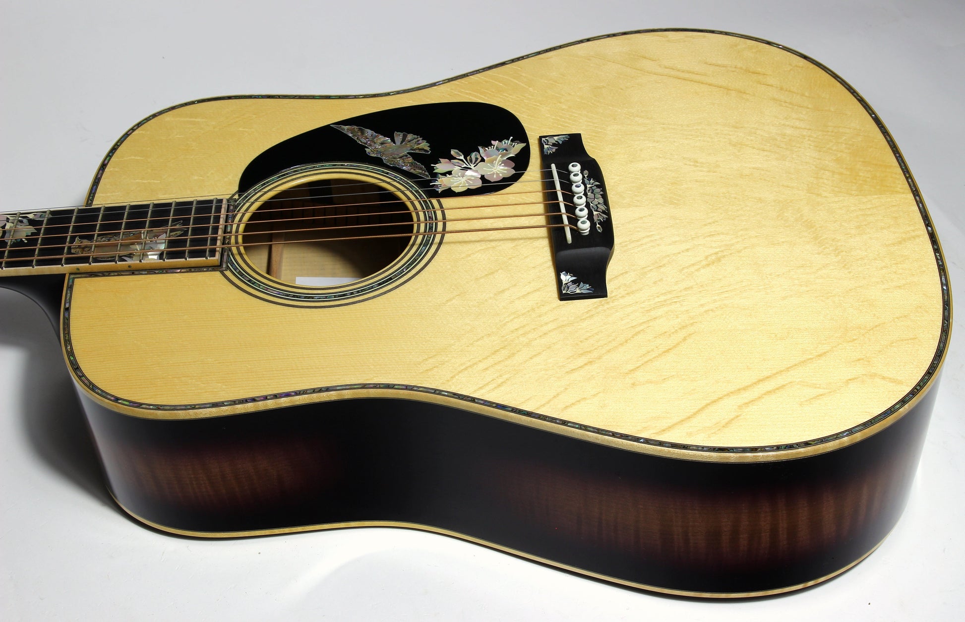 MINT Martin D-42 Purple Martin Flamed Myrtle Limited Edition - Dreadnought, Purple Sunburst