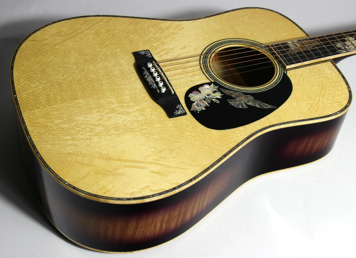 MINT Martin D-42 Purple Martin Flamed Myrtle Limited Edition - Dreadnought, Purple Sunburst