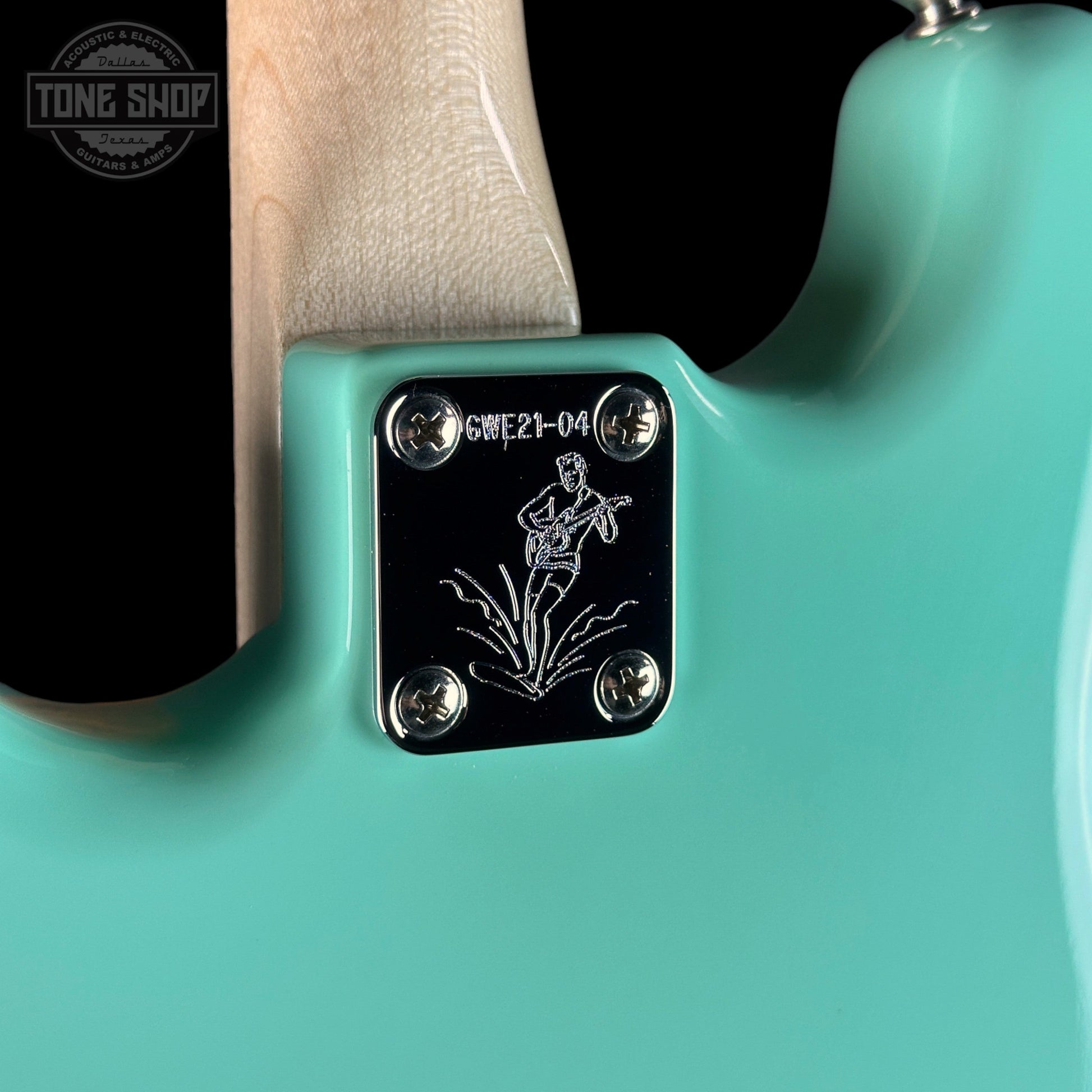 Used 2021 Fender Paul Waller Masterbuilt 50's Elecric Mando Surf Green W/Case TSU24587