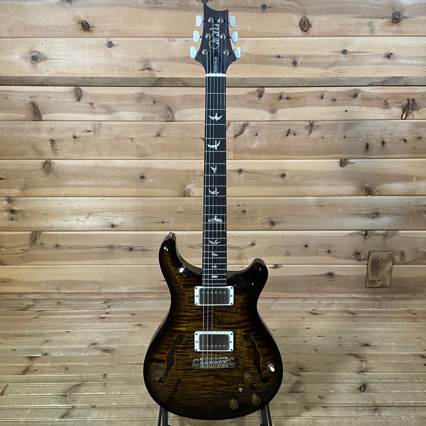 PRS 2024 Hollowbody II Piezo Electric Guitar - Black Gold Wrap Around Burst