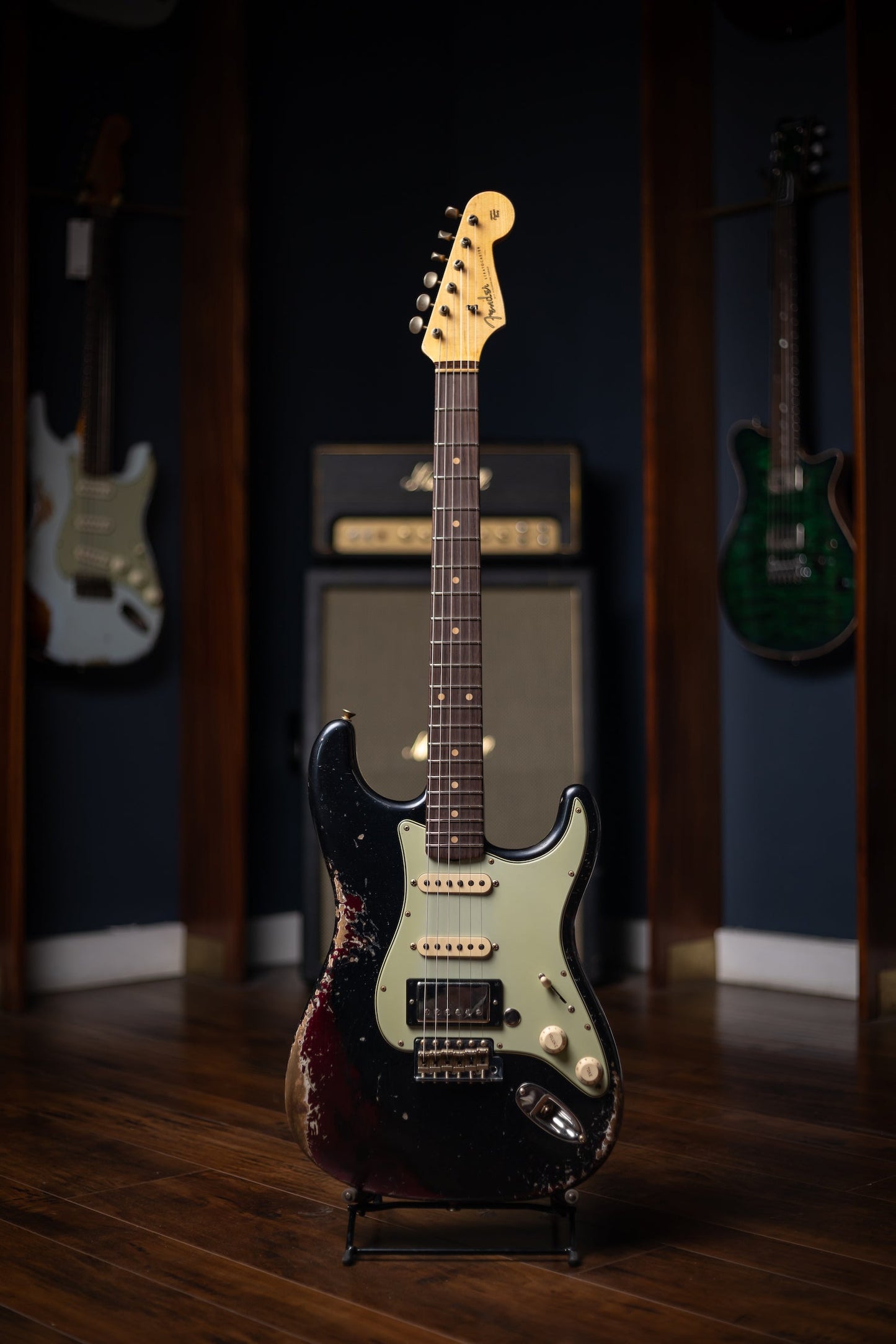Fender Custom Shop Limited Edition '59 Strat HSS Heavy Relic - Black Pearl over Midnight Wine