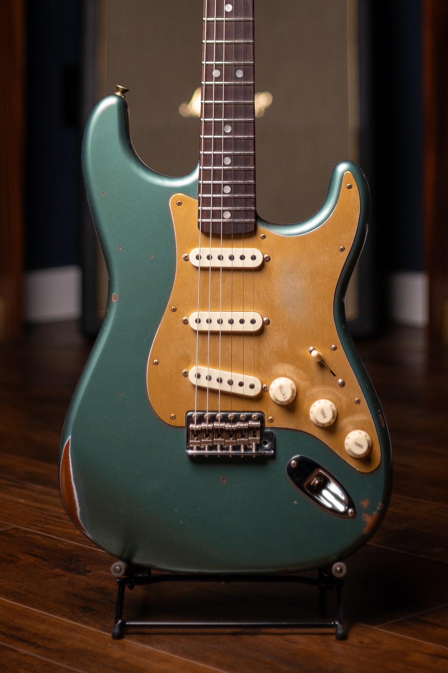 Used 2023 Fender Custom Shop Limited Edition Roasted "Big Head" Stratocaster® Relic® Electric Guitar - Faded Aged Sherwood Green Metallic
