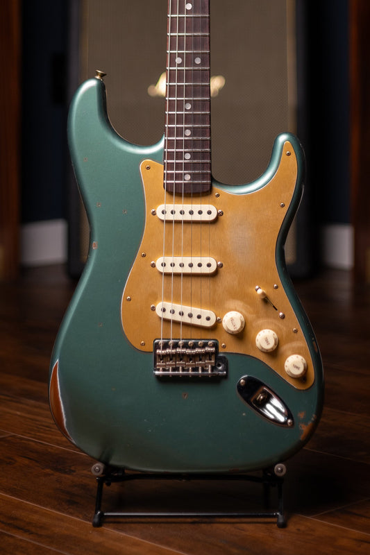 Used 2023 Fender Custom Shop Limited Edition Roasted "Big Head" Stratocaster® Relic® Electric Guitar - Faded Aged Sherwood Green Metallic