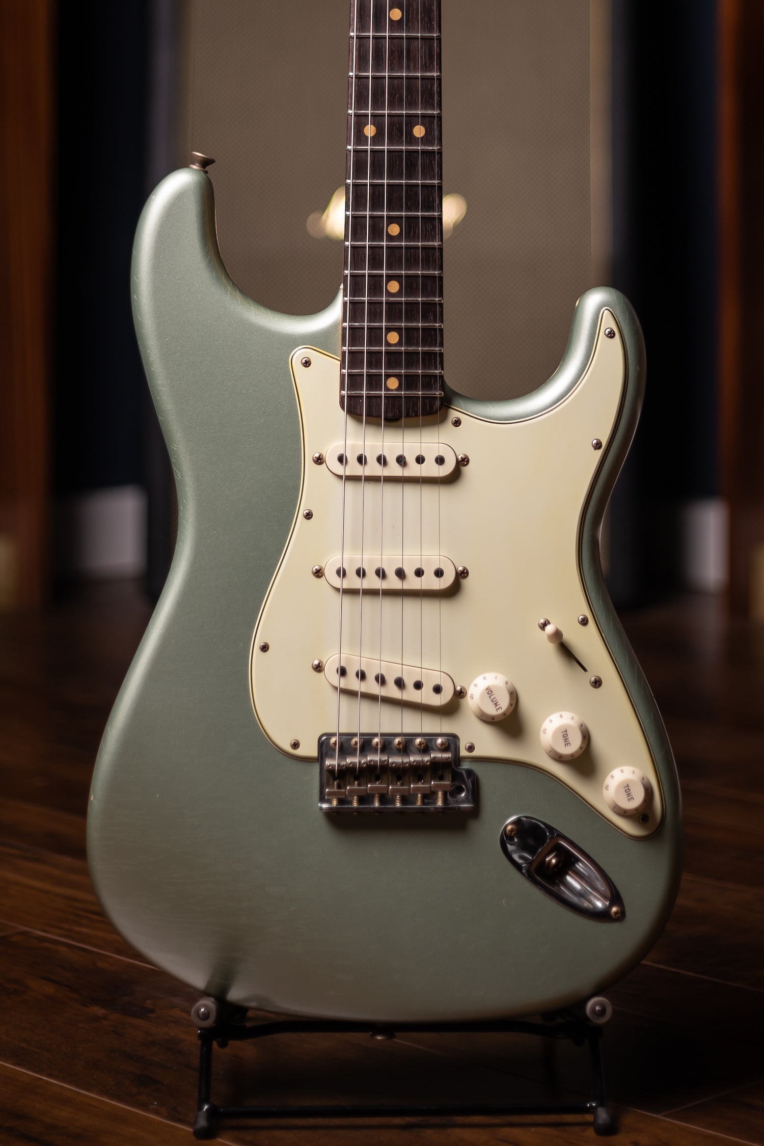 2022 Fender Custom Shop Limited Edition '59 Stratocaster Journeyman Relic Electric Guitar - Super Faded Aged Sage Green Metallic