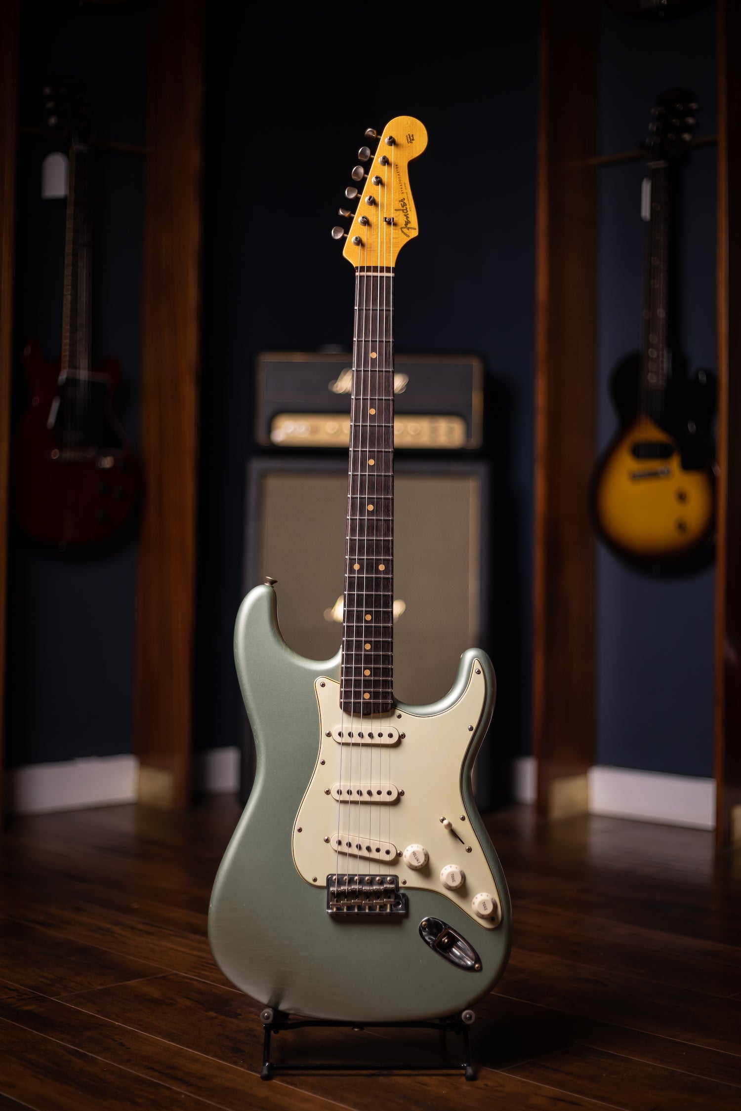 2022 Fender Custom Shop Limited Edition '59 Stratocaster Journeyman Relic Electric Guitar - Super Faded Aged Sage Green Metallic