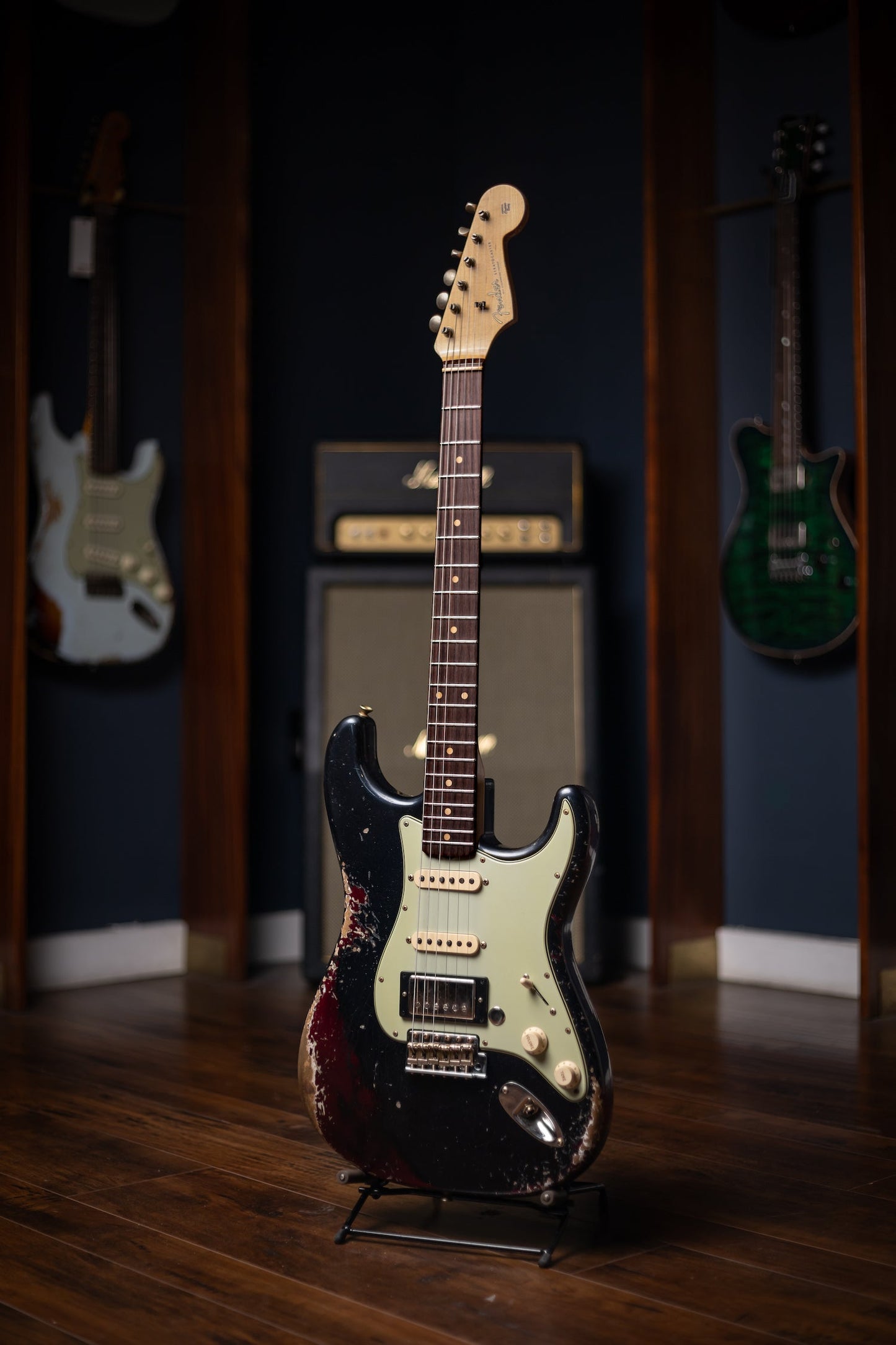 Fender Custom Shop Limited Edition '59 Strat HSS Heavy Relic - Black Pearl over Midnight Wine