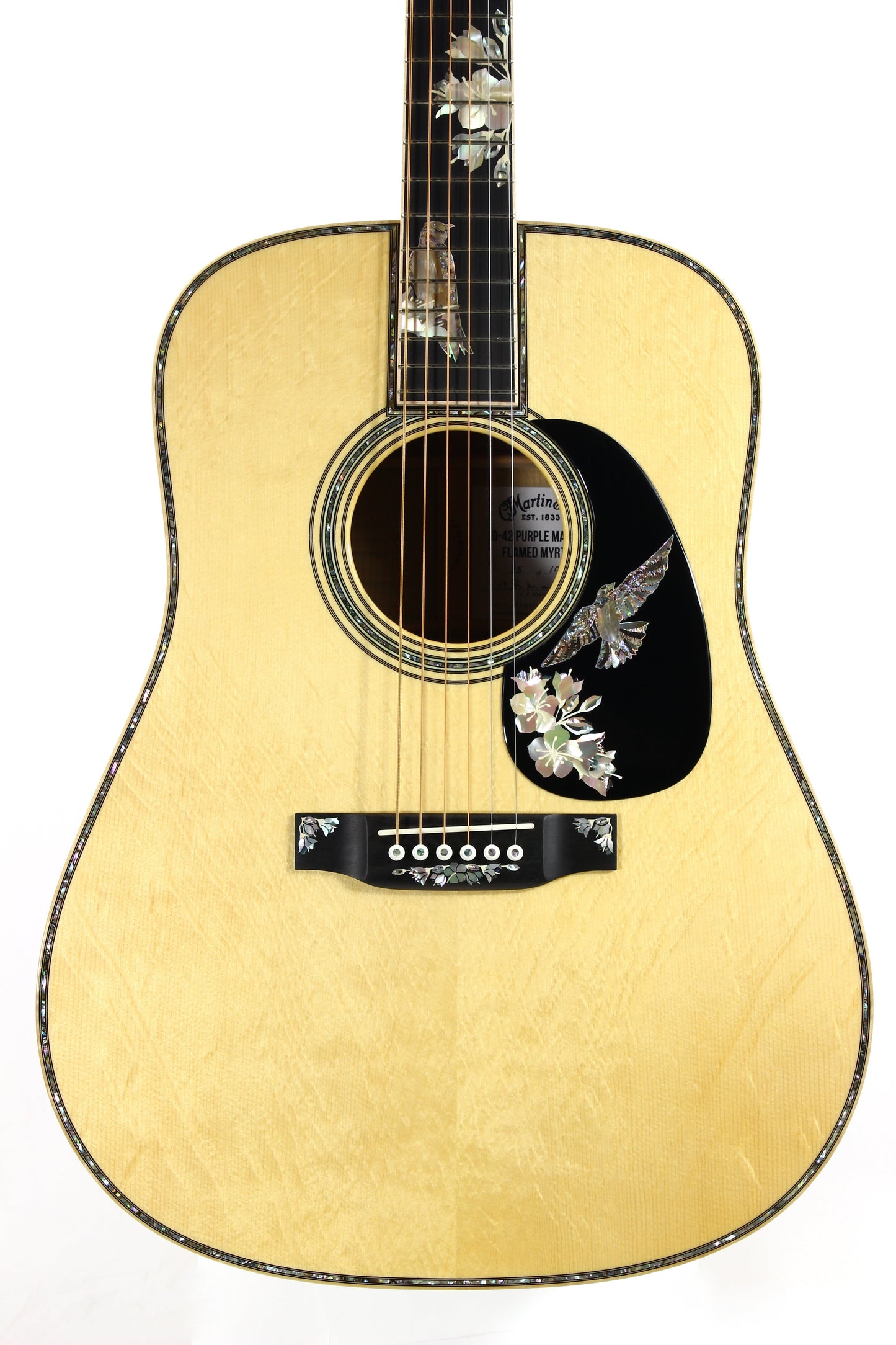 MINT Martin D-42 Purple Martin Flamed Myrtle Limited Edition - Dreadnought, Purple Sunburst