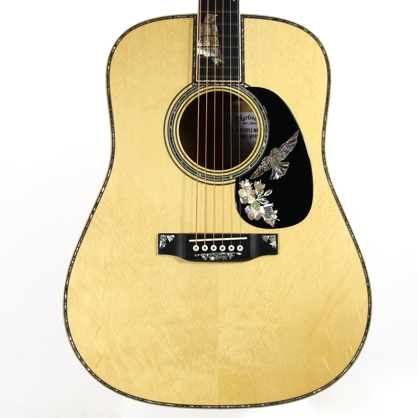 MINT Martin D-42 Purple Martin Flamed Myrtle Limited Edition - Dreadnought, Purple Sunburst