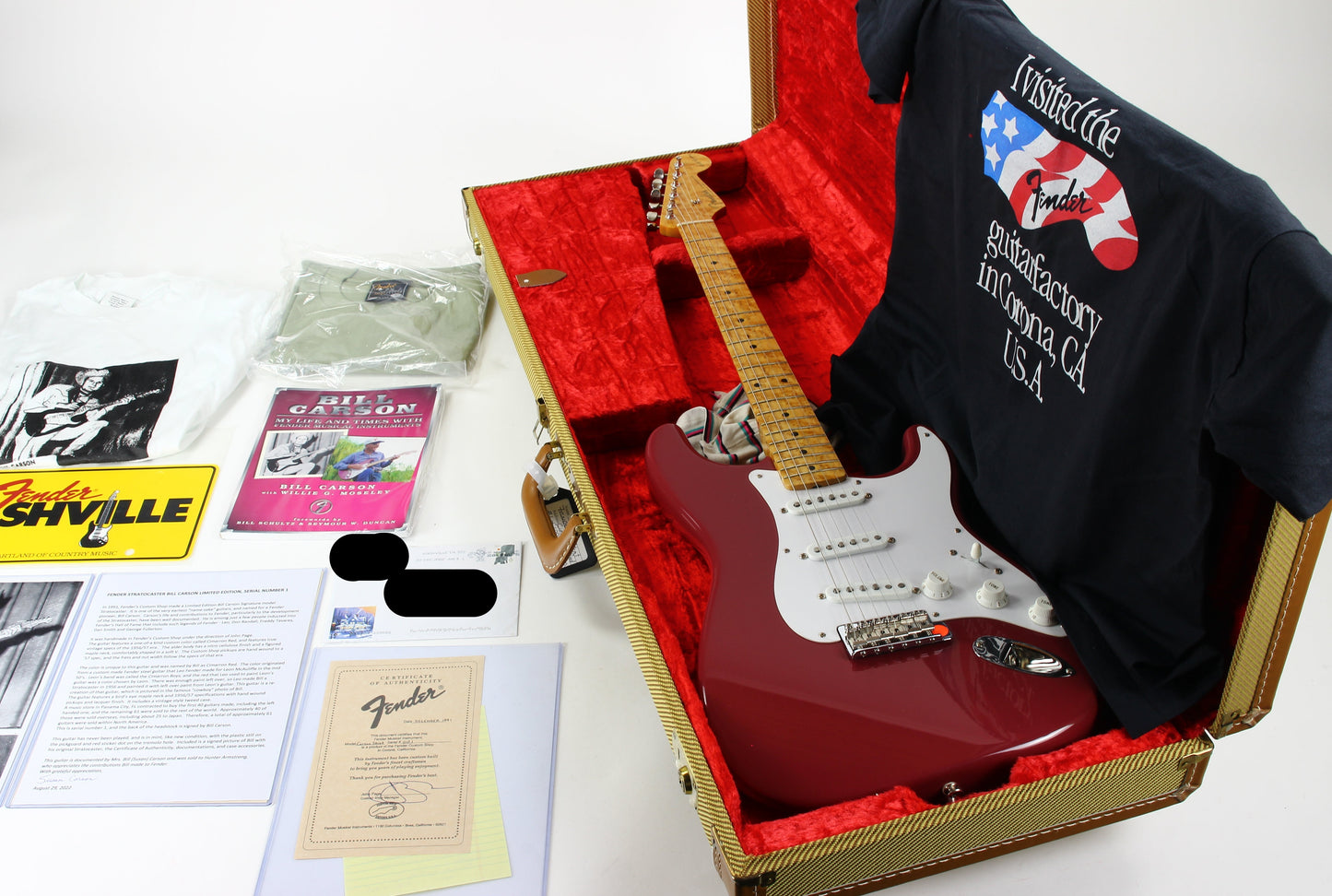 1991 Fender Custom Shop BILL CARSON #1 OWNED SIGNED & PLAYED Signature Model '57 Stratocaster Cimarron Red 1957 Strat