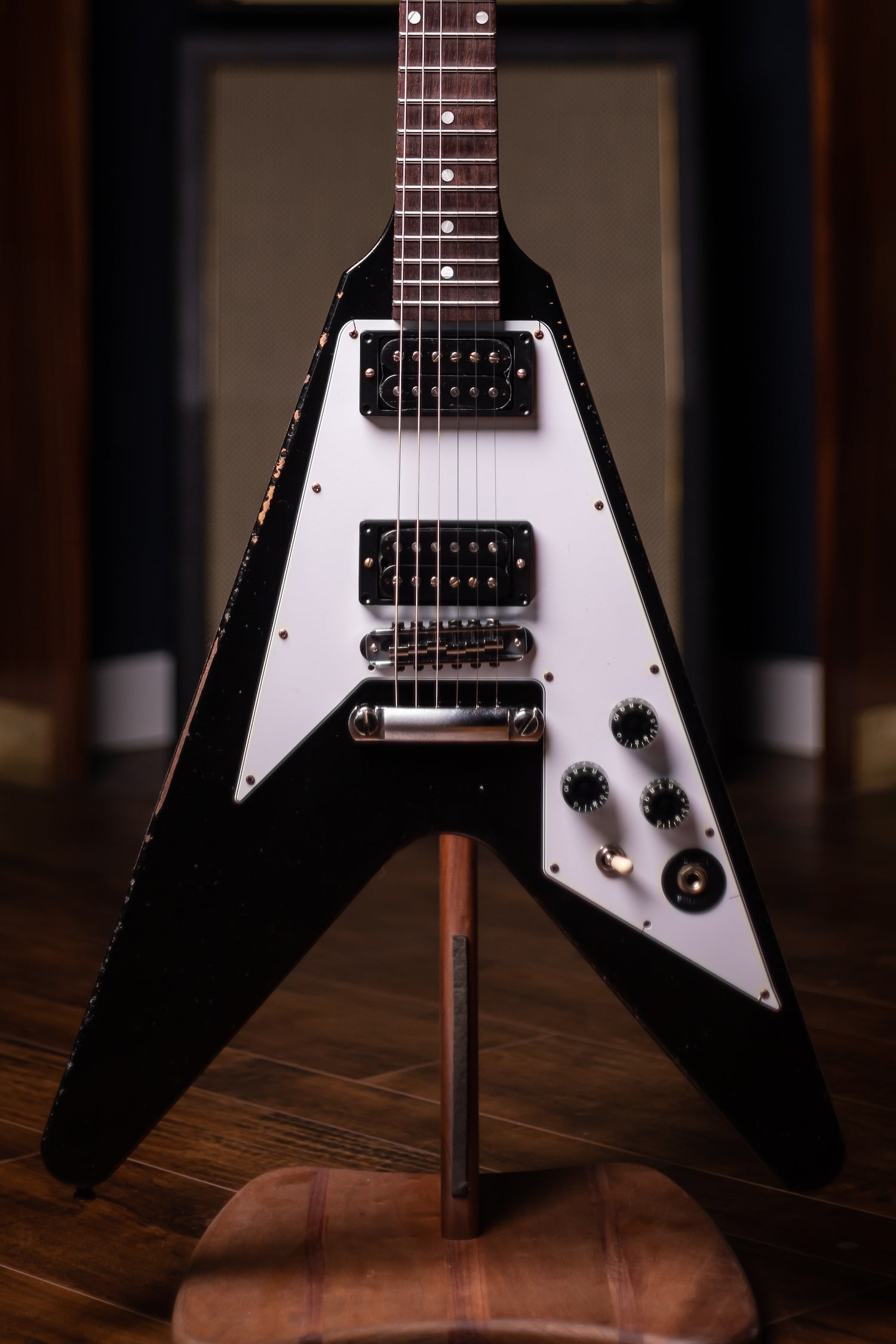 Gibson Custom Shop Kirk Hammett 1979 Flying V Murphy Lab Aged Electric Guitar - Ebony