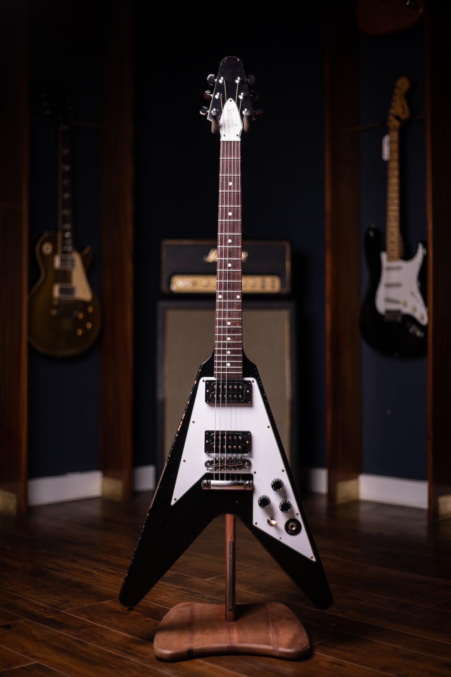 Gibson Custom Shop Kirk Hammett 1979 Flying V Murphy Lab Aged Electric Guitar - Ebony