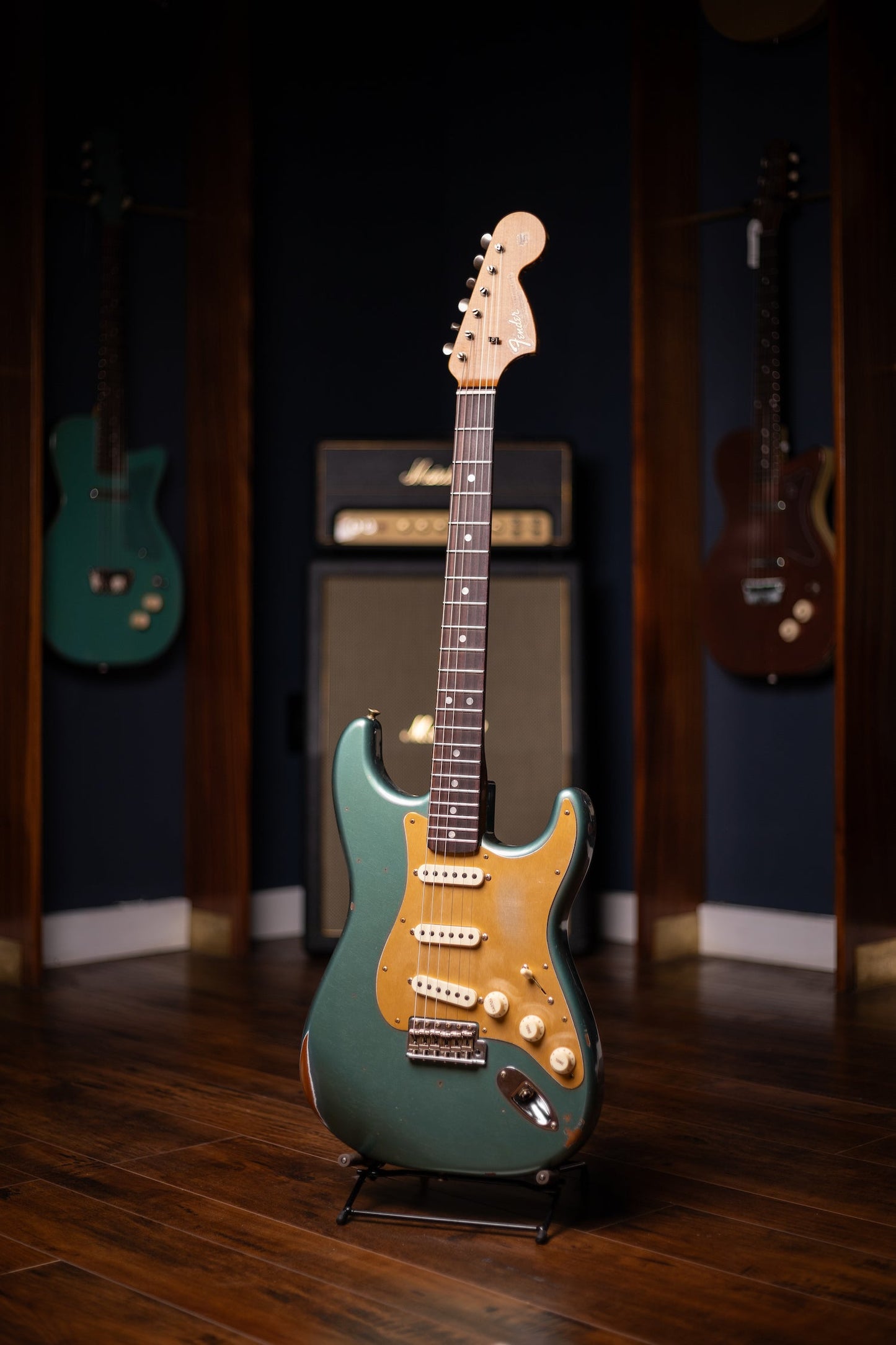Used 2023 Fender Custom Shop Limited Edition Roasted "Big Head" Stratocaster® Relic® Electric Guitar - Faded Aged Sherwood Green Metallic