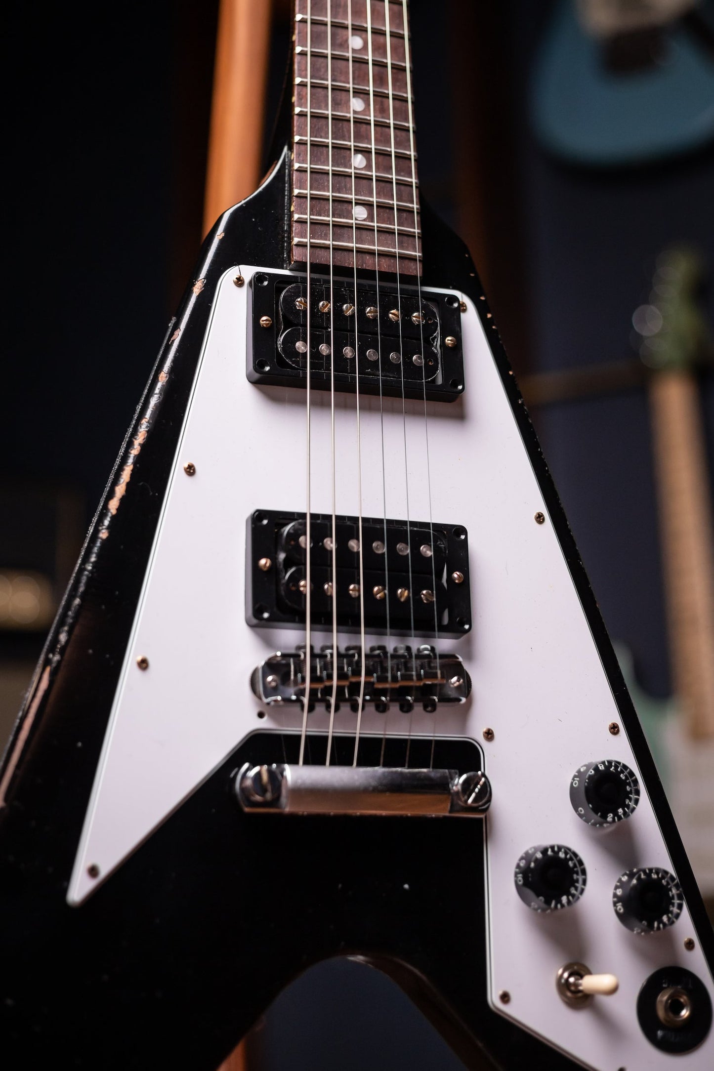 Gibson Custom Shop Kirk Hammett 1979 Flying V Murphy Lab Aged Electric Guitar - Ebony