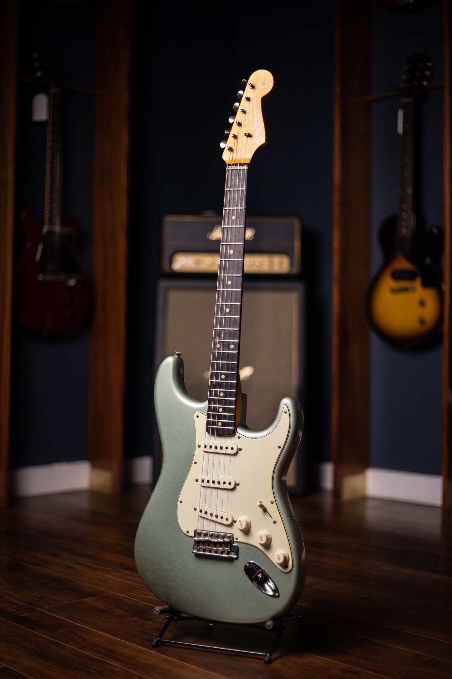 2022 Fender Custom Shop Limited Edition '59 Stratocaster Journeyman Relic Electric Guitar - Super Faded Aged Sage Green Metallic