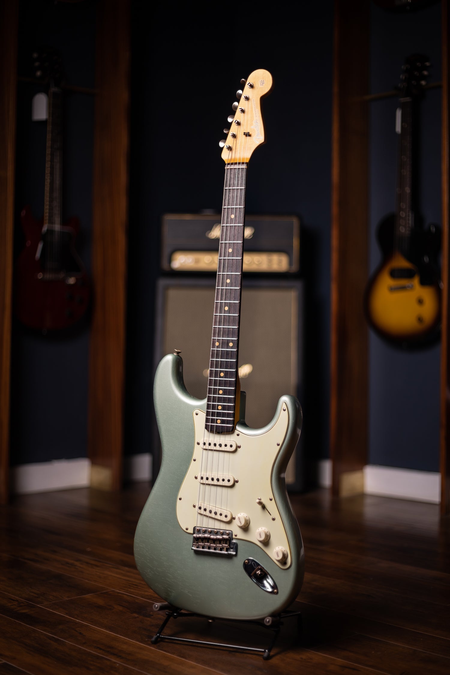 2022 Fender Custom Shop Limited Edition '59 Stratocaster Journeyman Relic Electric Guitar - Super Faded Aged Sage Green Metallic
