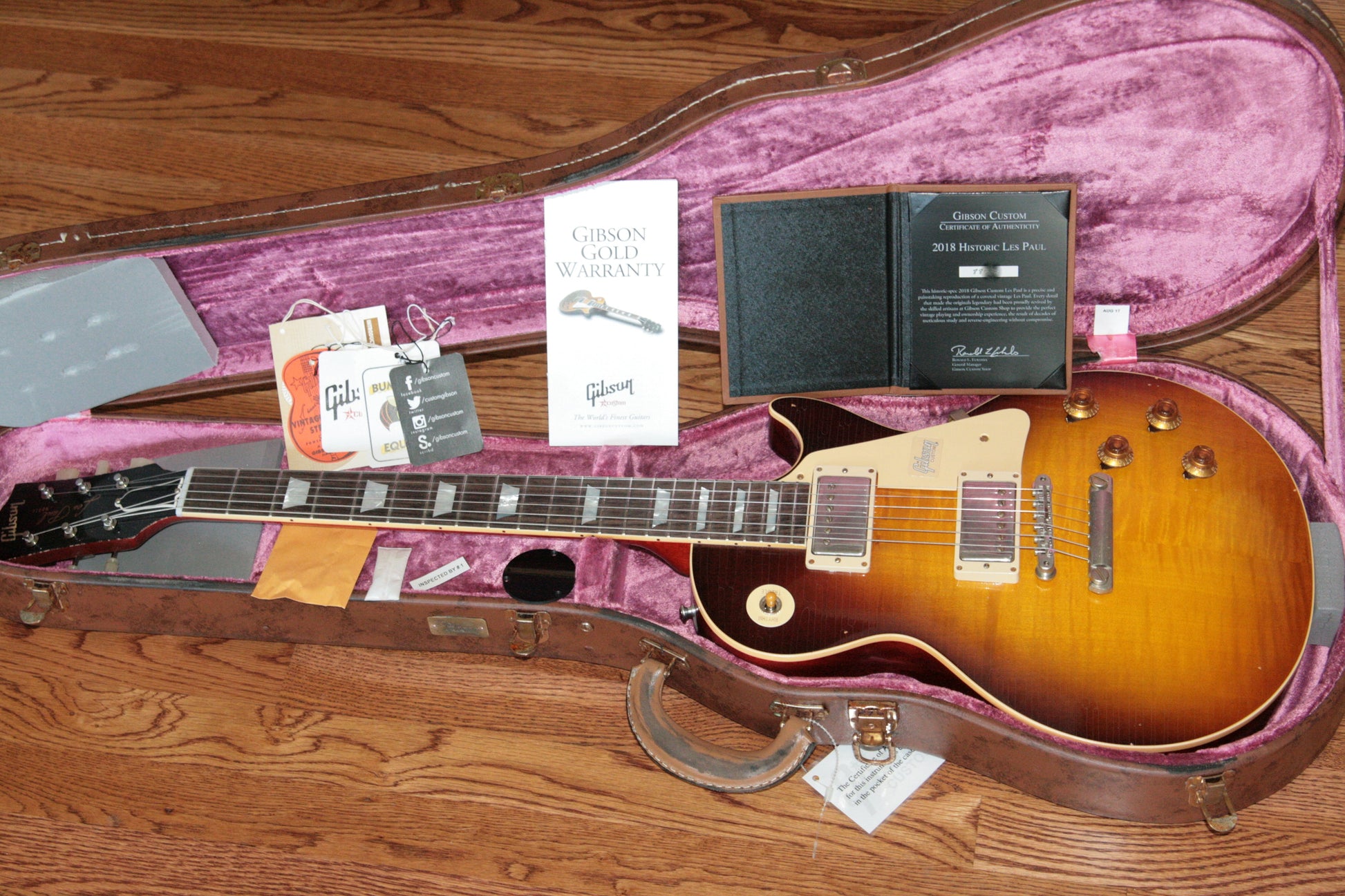 2018 Gibson AGED 1958 Les Paul Historic Reissue! R8 58 Dark Bourbon Fade Custom Shop TH Specs
