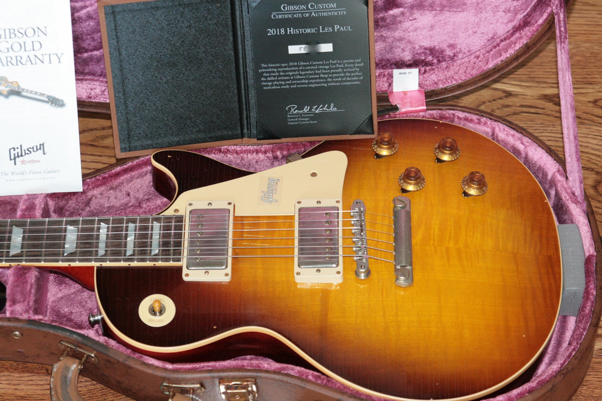 2018 Gibson AGED 1958 Les Paul Historic Reissue! R8 58 Dark Bourbon Fade Custom Shop TH Specs