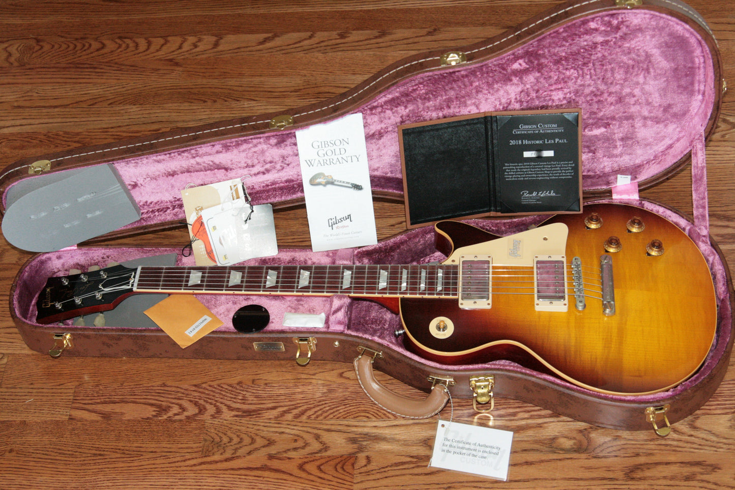 7.7 lbs! 2018 Gibson 1958 Les Paul Historic Reissue! R8 58 Dark Bourbon Fade Custom Shop TH Specs