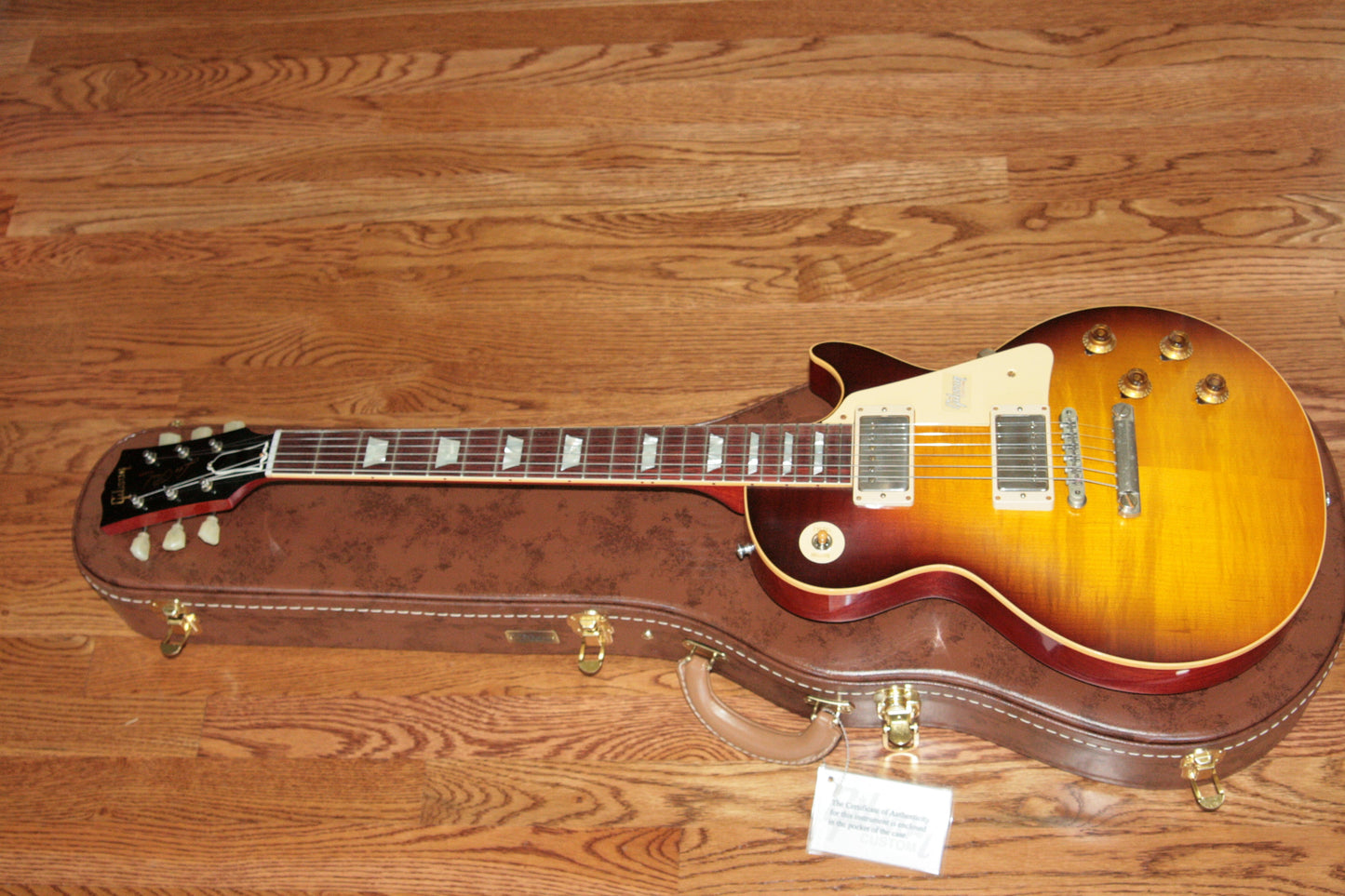 7.7 lbs! 2018 Gibson 1958 Les Paul Historic Reissue! R8 58 Dark Bourbon Fade Custom Shop TH Specs