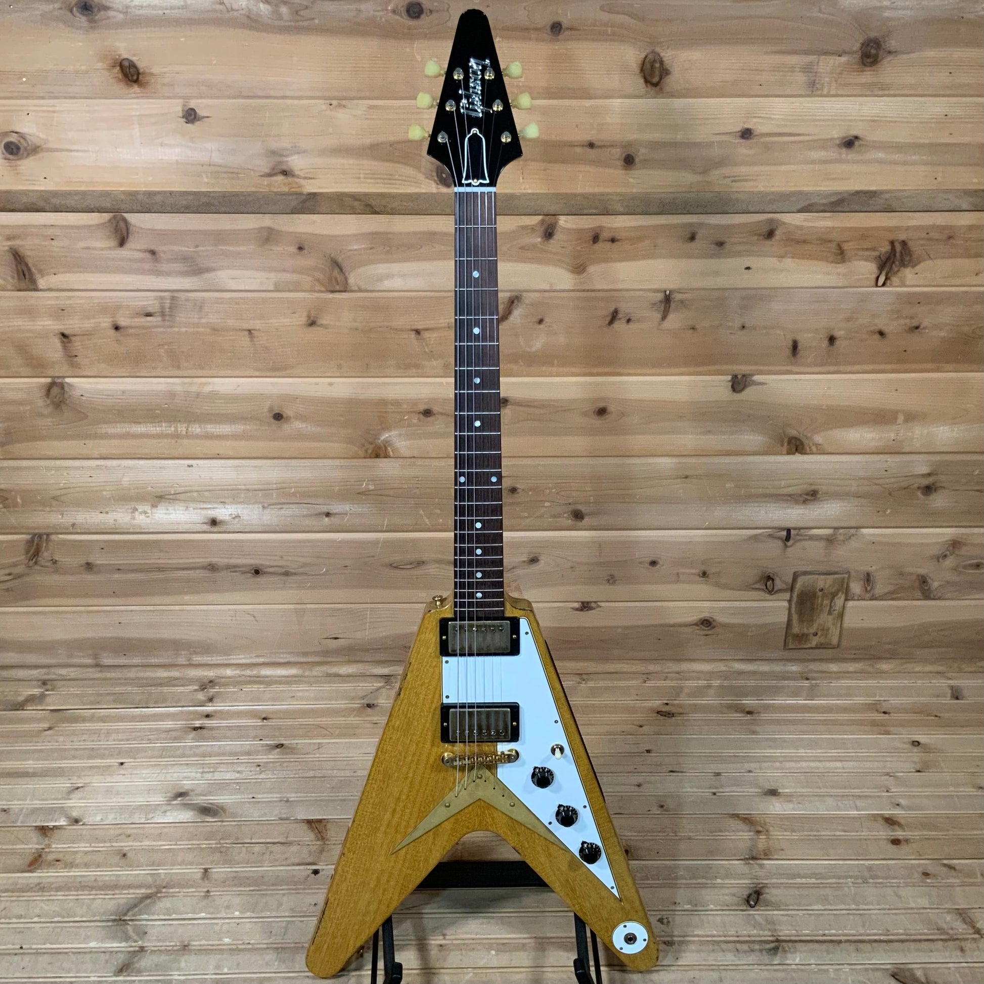 Gibson Custom 1958 Flying V Brazilian Rosewood Murphy Lab Light Aged Electric Guitars - Natural