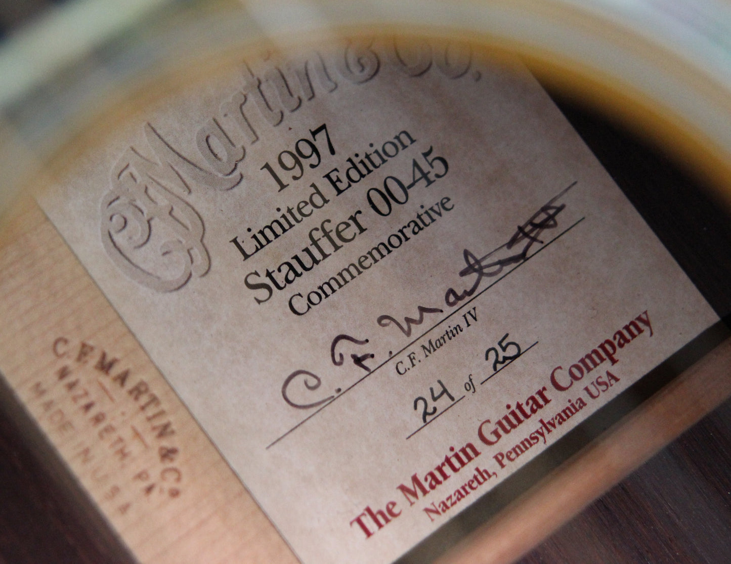 1997 Martin 00-45 Stauffer Brazilian Rosewood Commemorative - VERY RARE, Limited Edition, Coffin Case