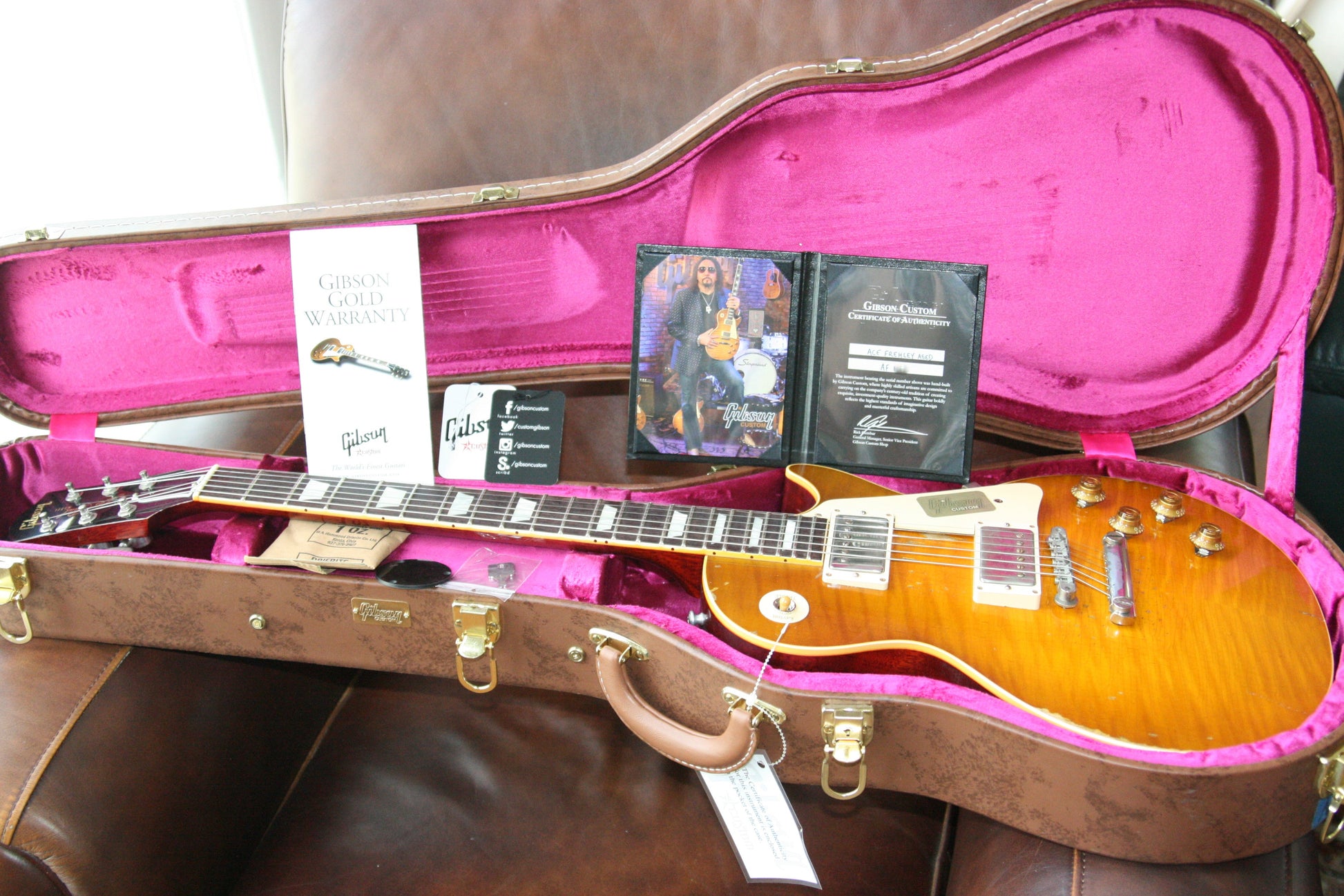 2015 Gibson 59 Ace Frehley AGED Les Paul 1959 True Historic Reissue Custom Shop! RARE! Lemon Burst