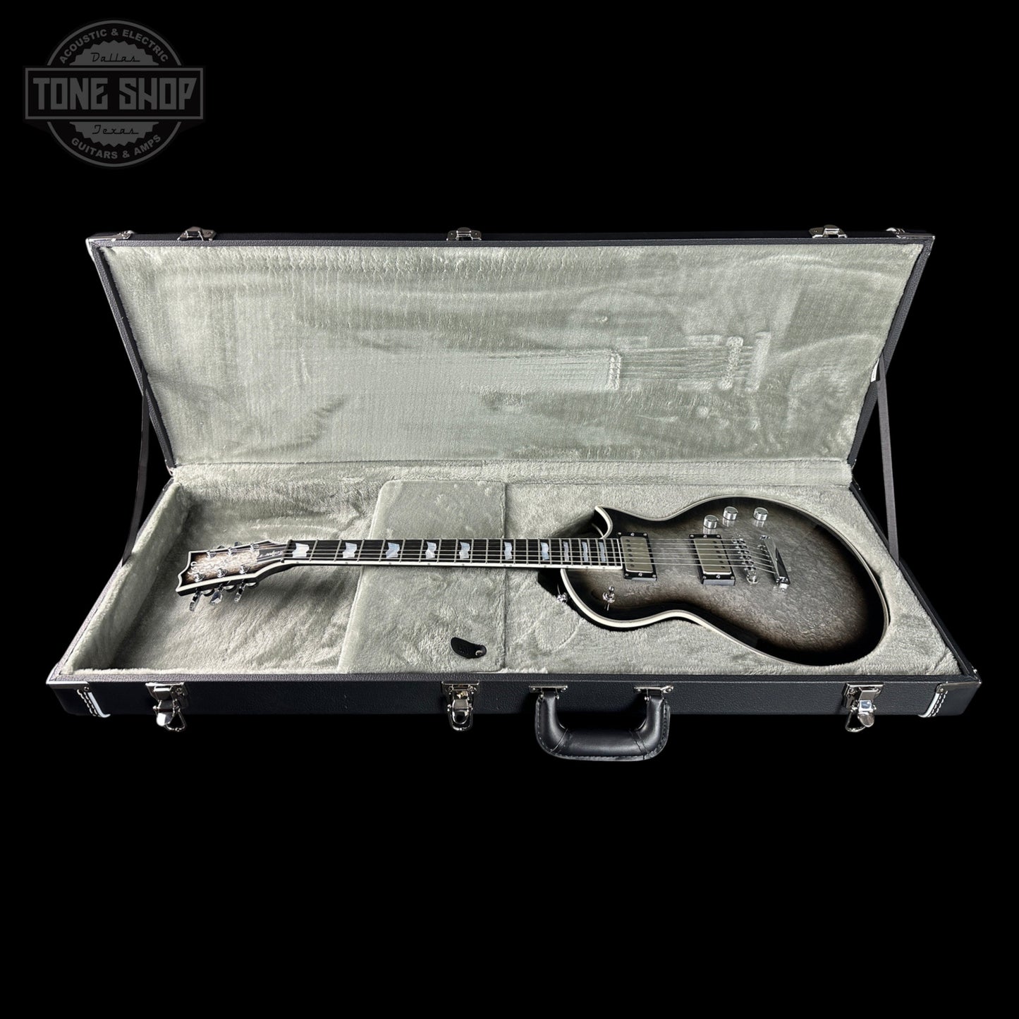 ESP Original Series Eclipse Custom Silver Liquid Metal Burst w/case E5231252
