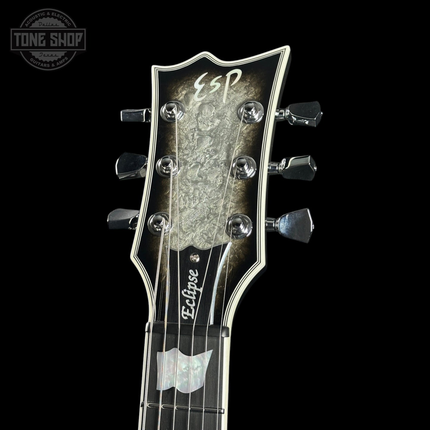 ESP Original Series Eclipse Custom Silver Liquid Metal Burst w/case E5231252