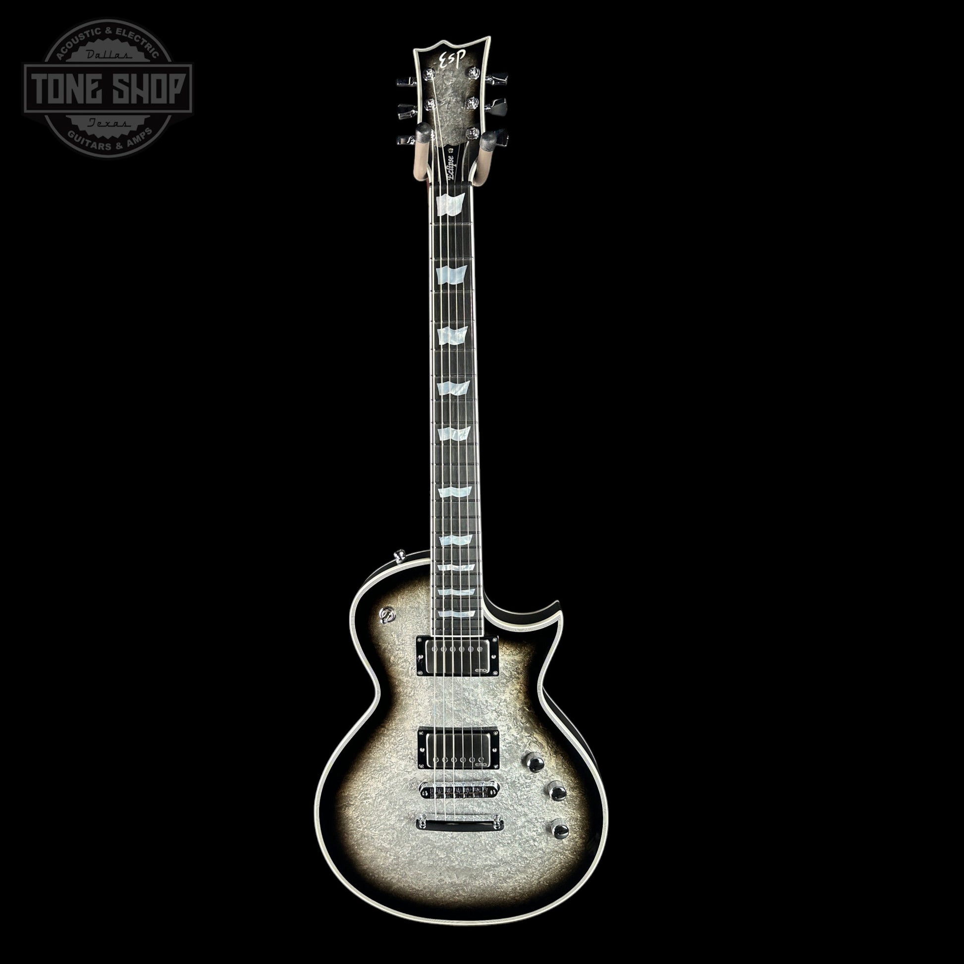 ESP Original Series Eclipse Custom Silver Liquid Metal Burst w/case E5231252