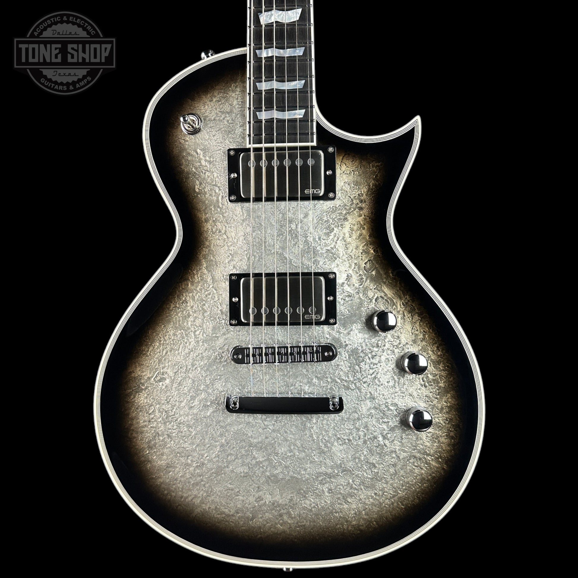 ESP Original Series Eclipse Custom Silver Liquid Metal Burst w/case E5231252