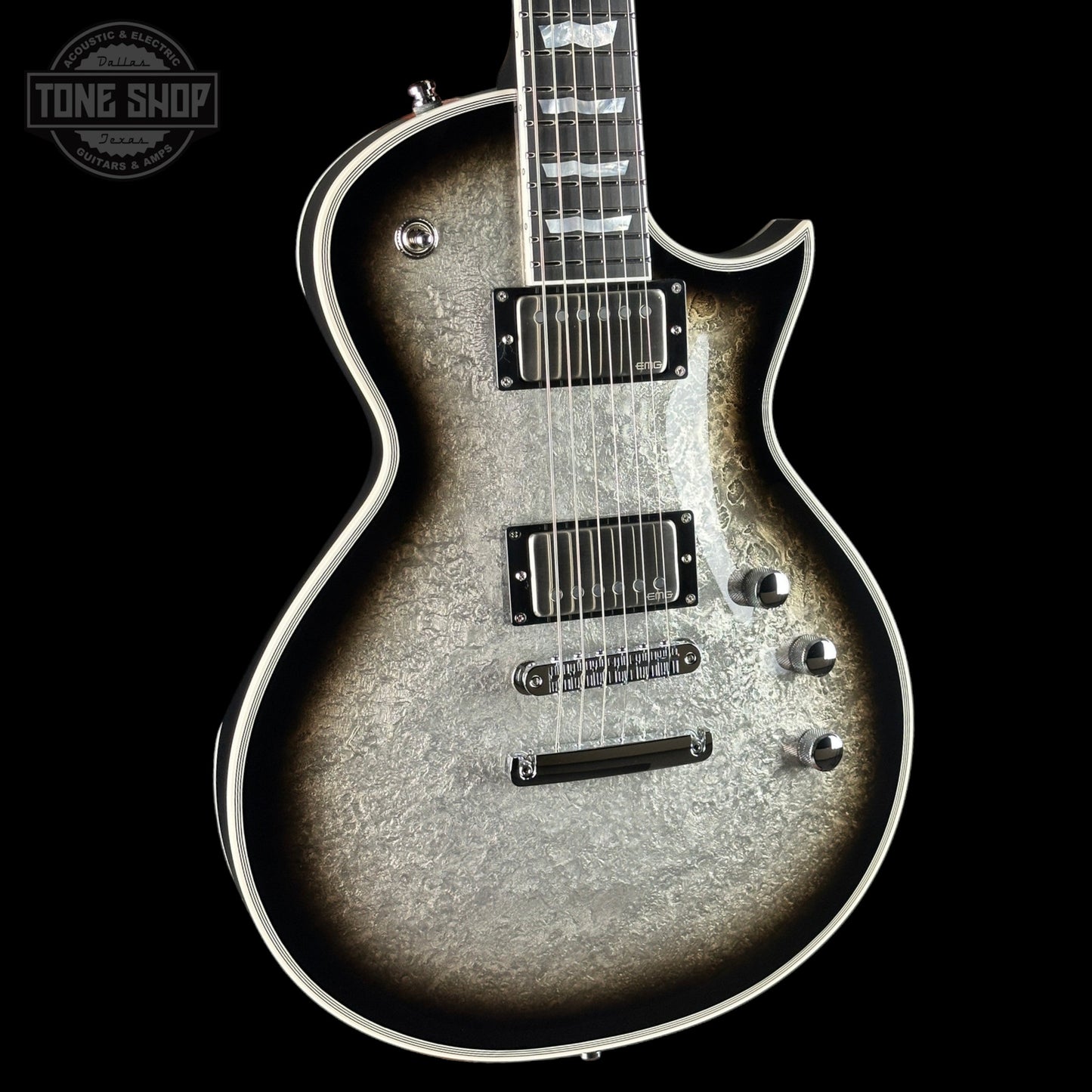 ESP Original Series Eclipse Custom Silver Liquid Metal Burst w/case E5231252