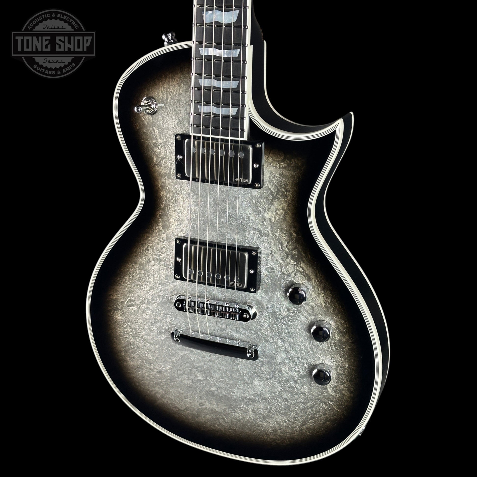 ESP Original Series Eclipse Custom Silver Liquid Metal Burst w/case E5231252