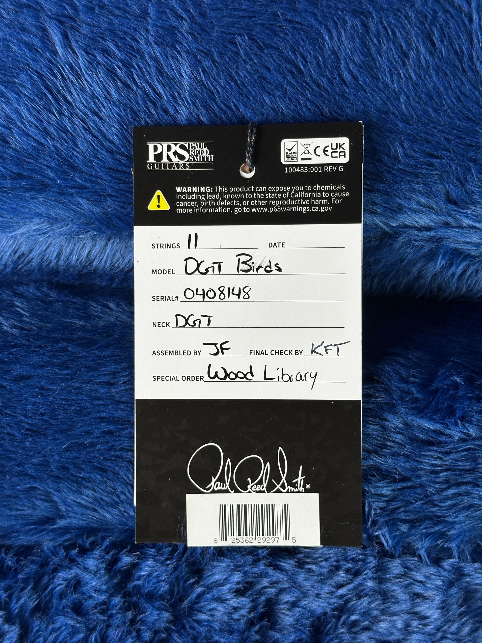 PRS Wood Library DGT Quilt 10 Top Faded Whale Blue Smokeburst w/case 0408148