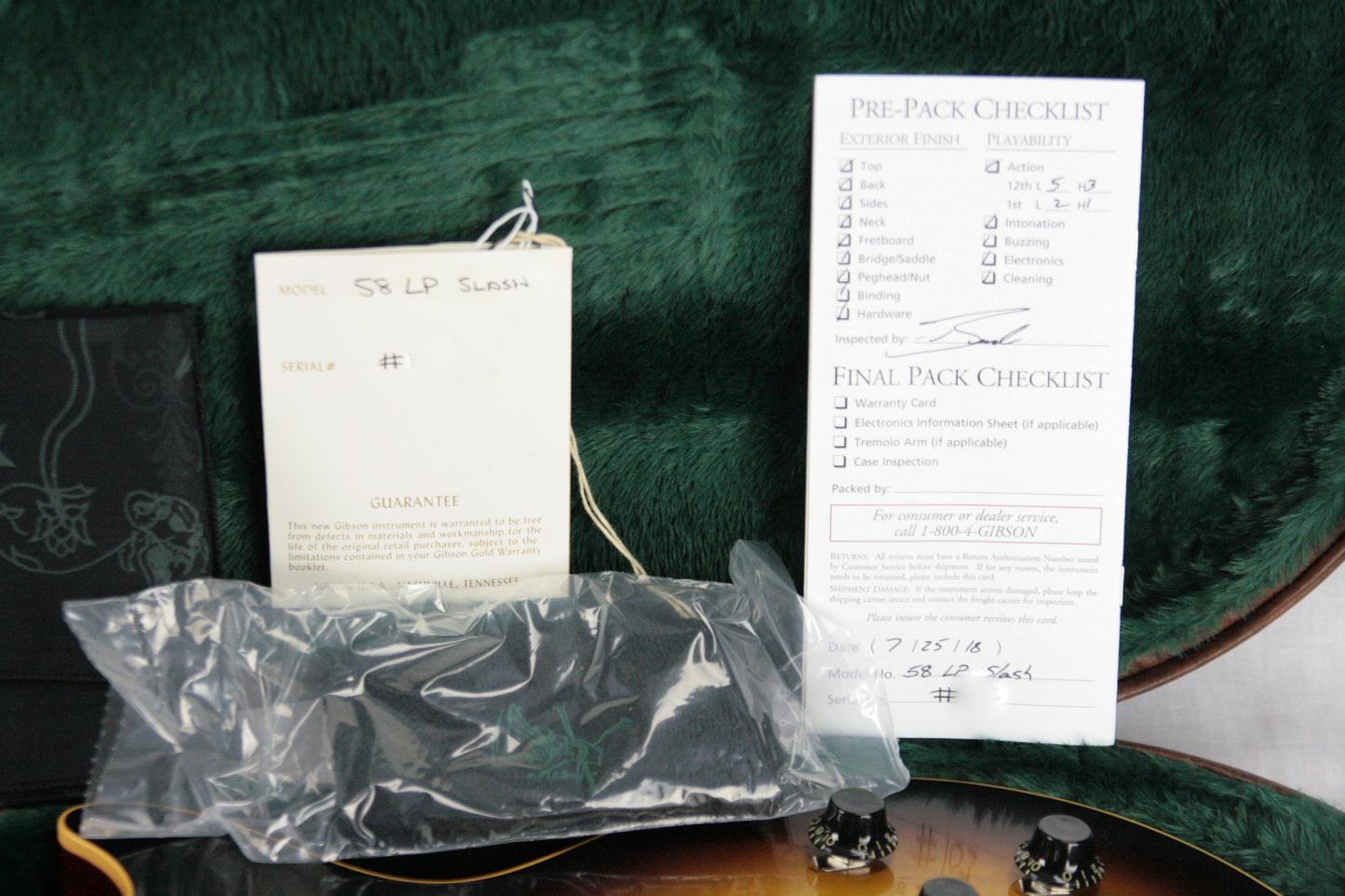 2018 Gibson Custom Slash Signed 1958 Les Paul Standard BRAZILIAN DREAM Rosewood Reissue