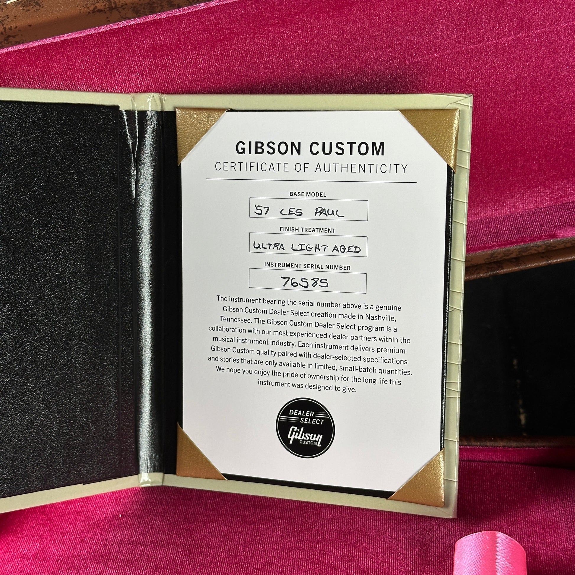 Gibson Custom Dealer Select 1957 Les Paul Chambered Double Gold Ultra Light Aged w/case 76582
