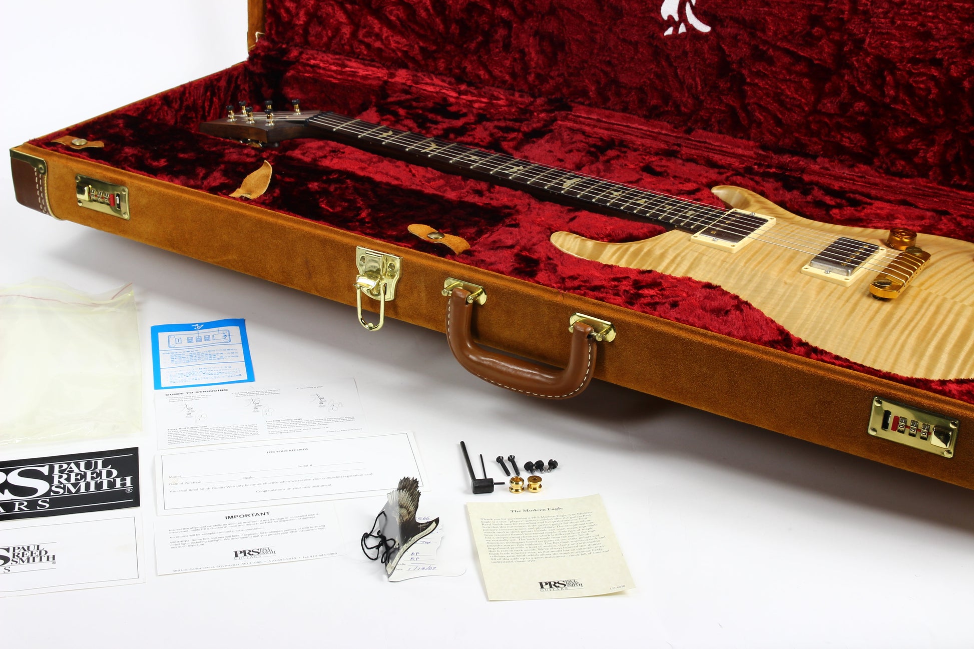 2007 PRS Modern Eagle I SOLID Brazilian Rosewood Neck - Natural, 1 Monster Flame 10 top! ME1