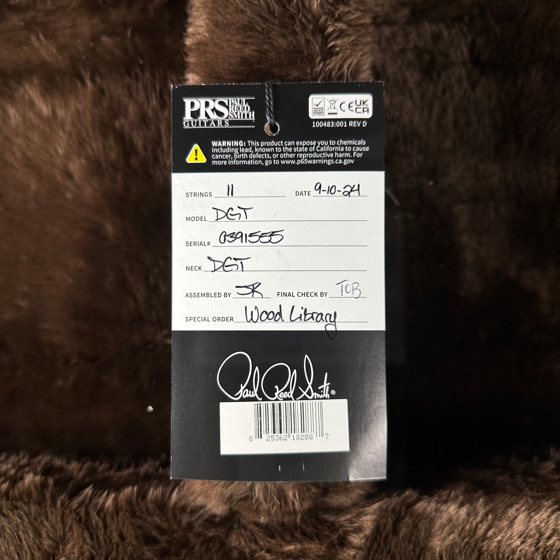 PRS TSG Exclusive Wood Library Artist DGT Frostbite Brazilian Rosewood w/case 0391555