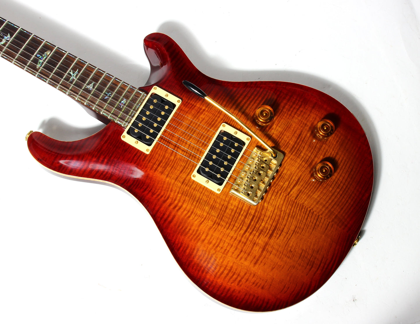1996 PRS Artist Series III Limited Edition Dark Cherry Sunburst - RARE TREMOLO MODEL, Paua Inlays, Great Top!