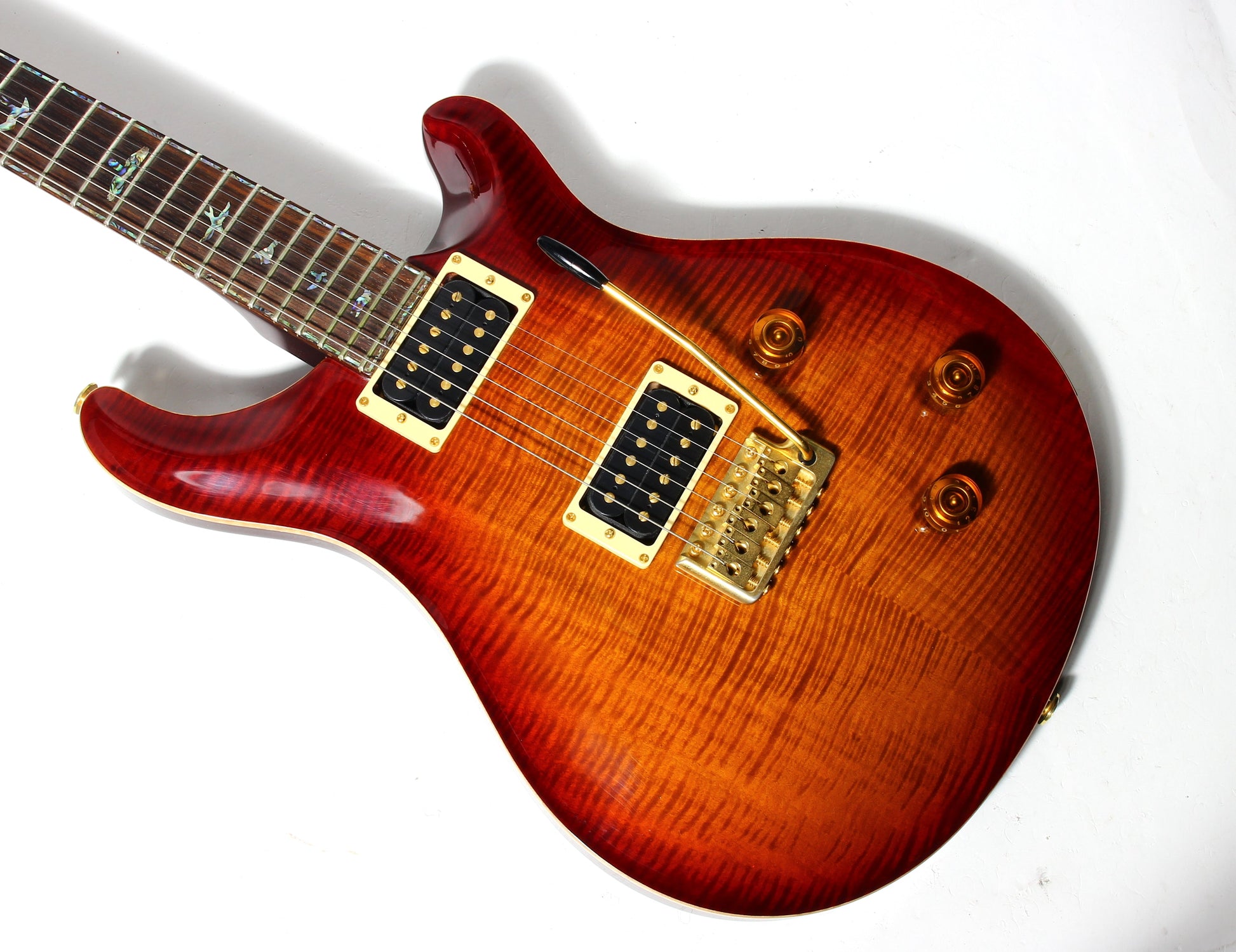1996 PRS Artist Series III Limited Edition Dark Cherry Sunburst - RARE TREMOLO MODEL, Paua Inlays, Great Top!