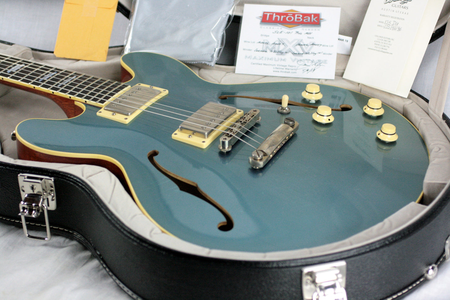 2019 Collings I-35 Deluxe Pelham Blue Aged 60's Neck/Throbak SLE101/Custom Inlays!