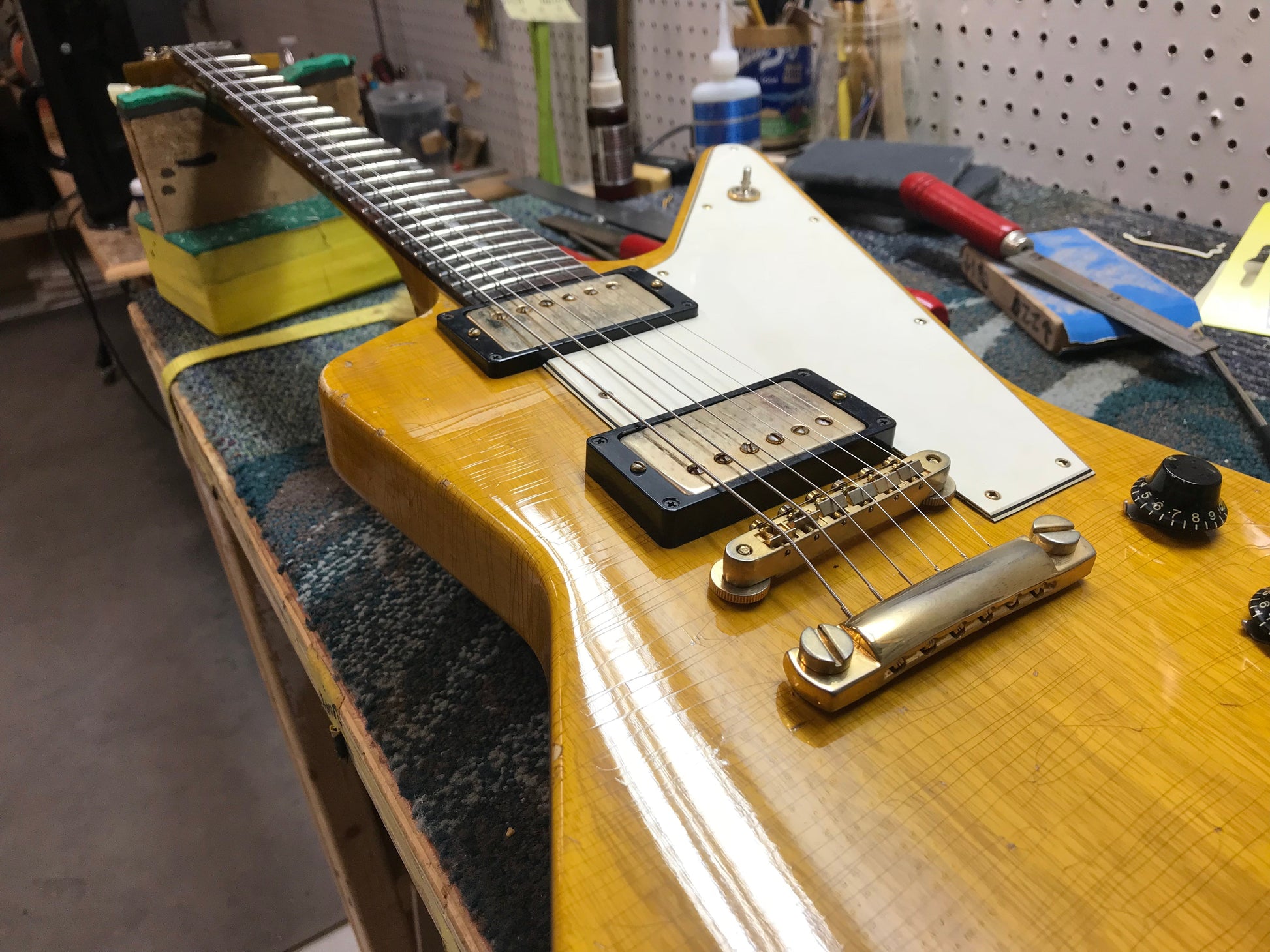 1958 Gibson Custom Shop Korina Explorer 50th Anniversary Historic Makeovers Deluxe - Brazilian Rosewood Fretboard + Throbaks!
