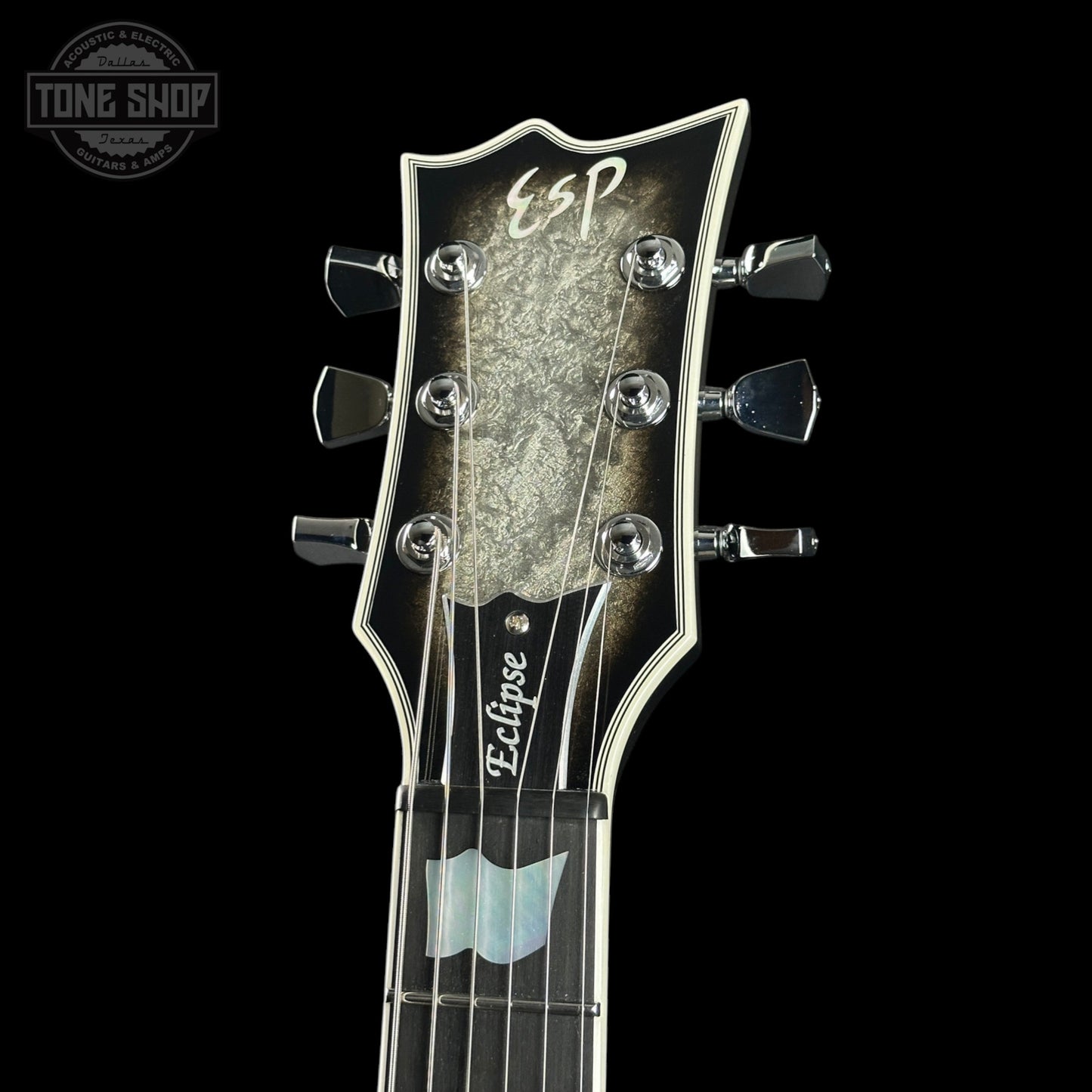 ESP Original Series Eclipse Custom Silver Liquid Metal Burst w/case E8031252