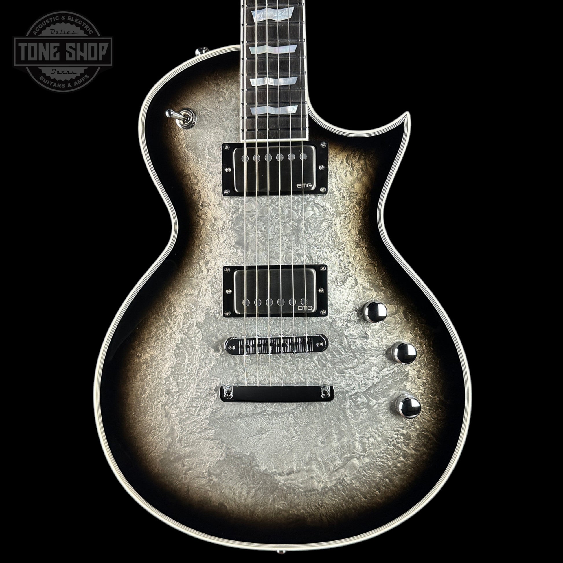 ESP Original Series Eclipse Custom Silver Liquid Metal Burst w/case E8031252