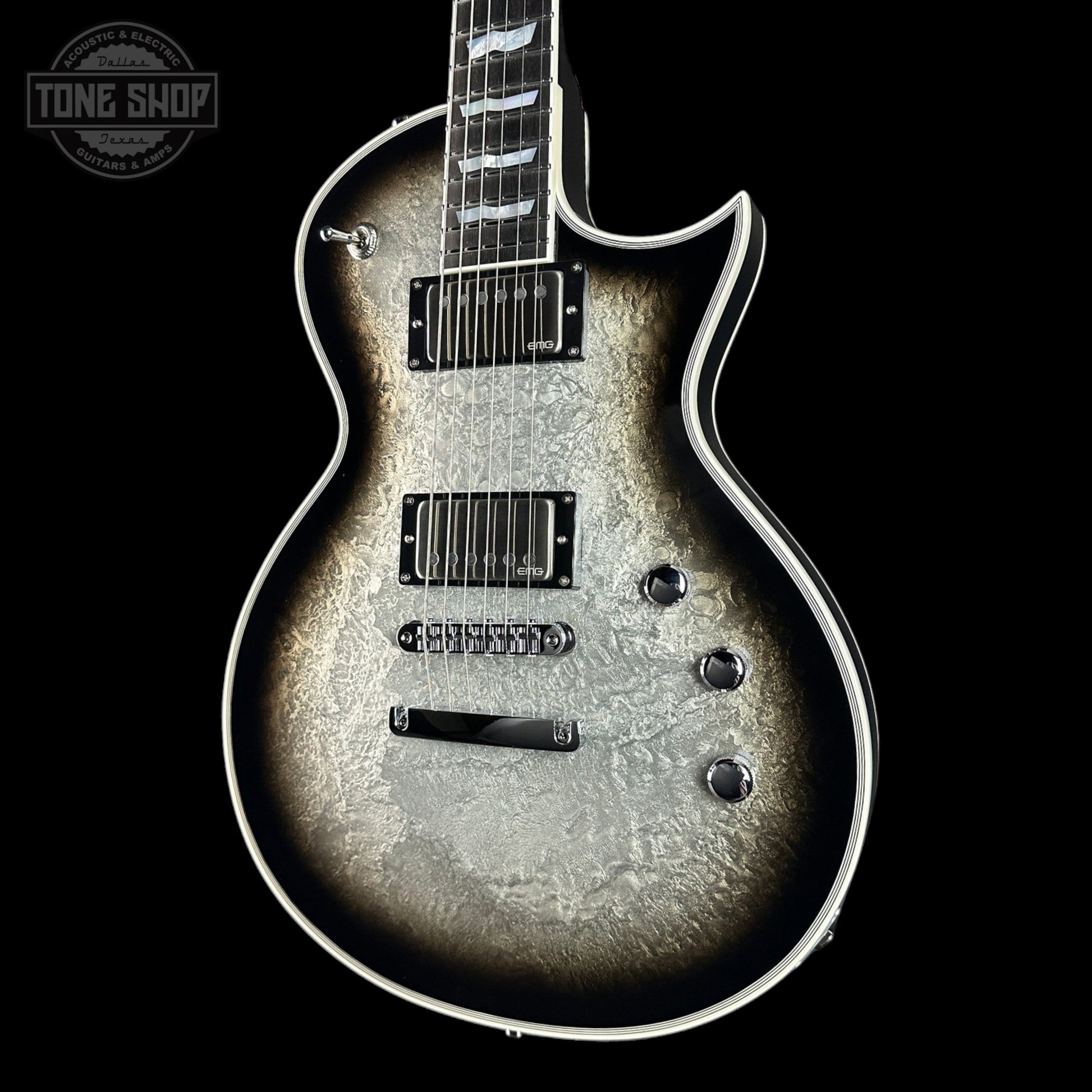 ESP Original Series Eclipse Custom Silver Liquid Metal Burst w/case E8031252