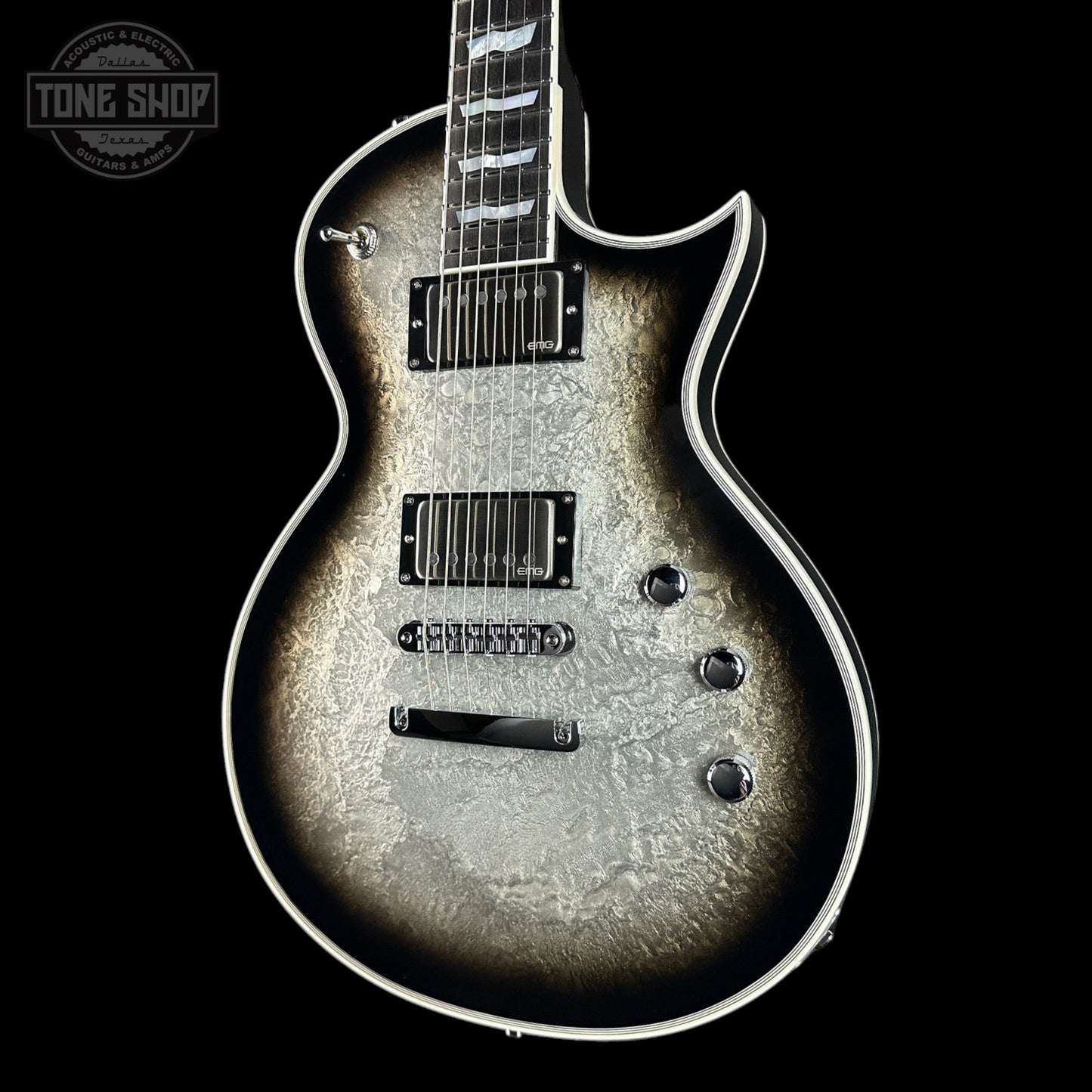 ESP Original Series Eclipse Custom Silver Liquid Metal Burst w/case E8031252